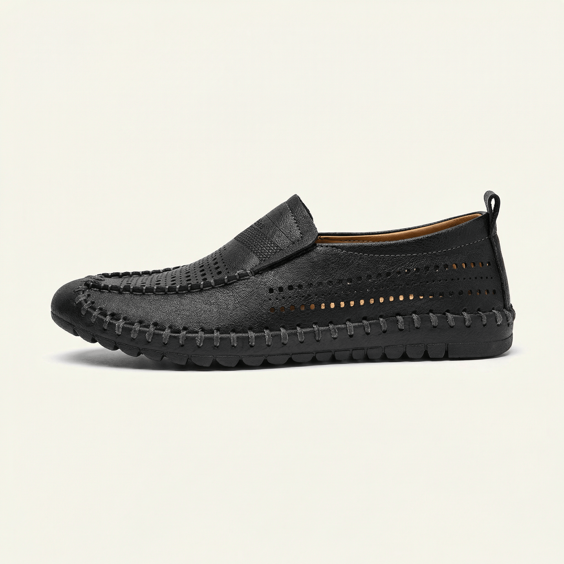 Mocassin Homme de Conduite en Cuir Perforé Souple