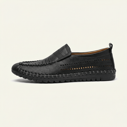 Mocassin Homme de Conduite en Cuir Perforé Souple