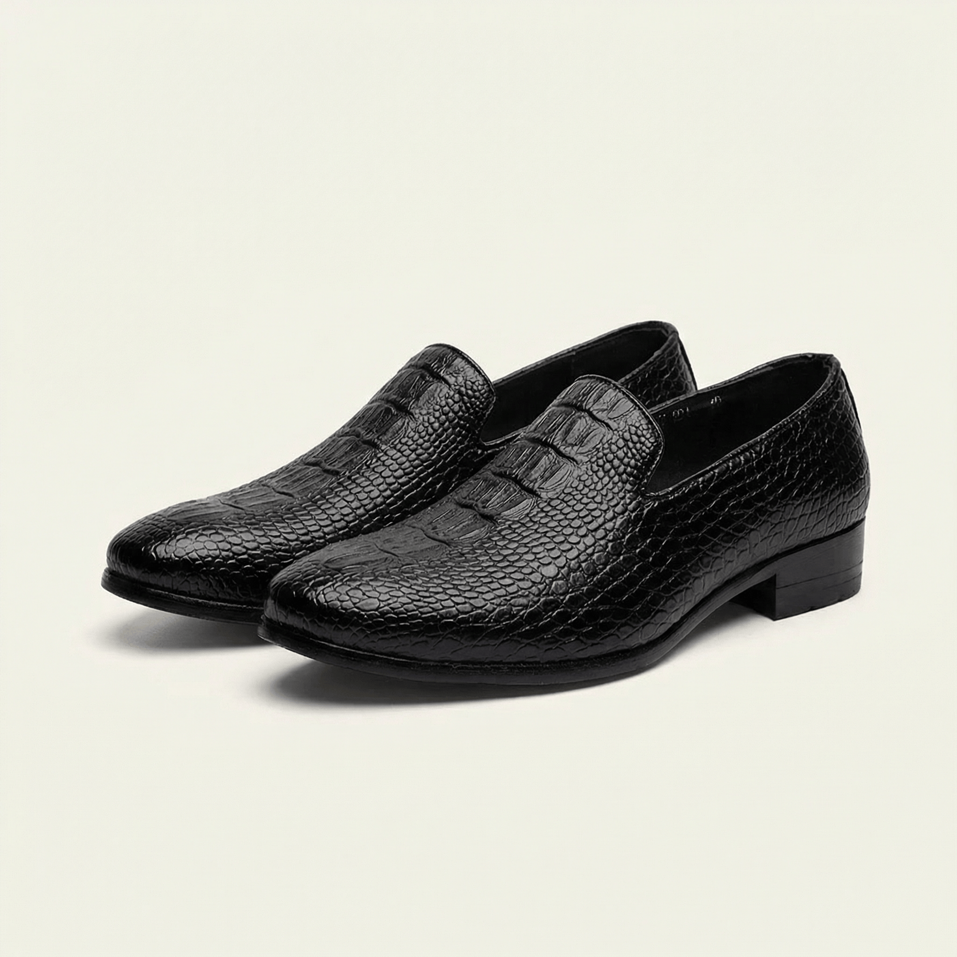 Mocassin Homme en Cuir Embossé effet Crocodile