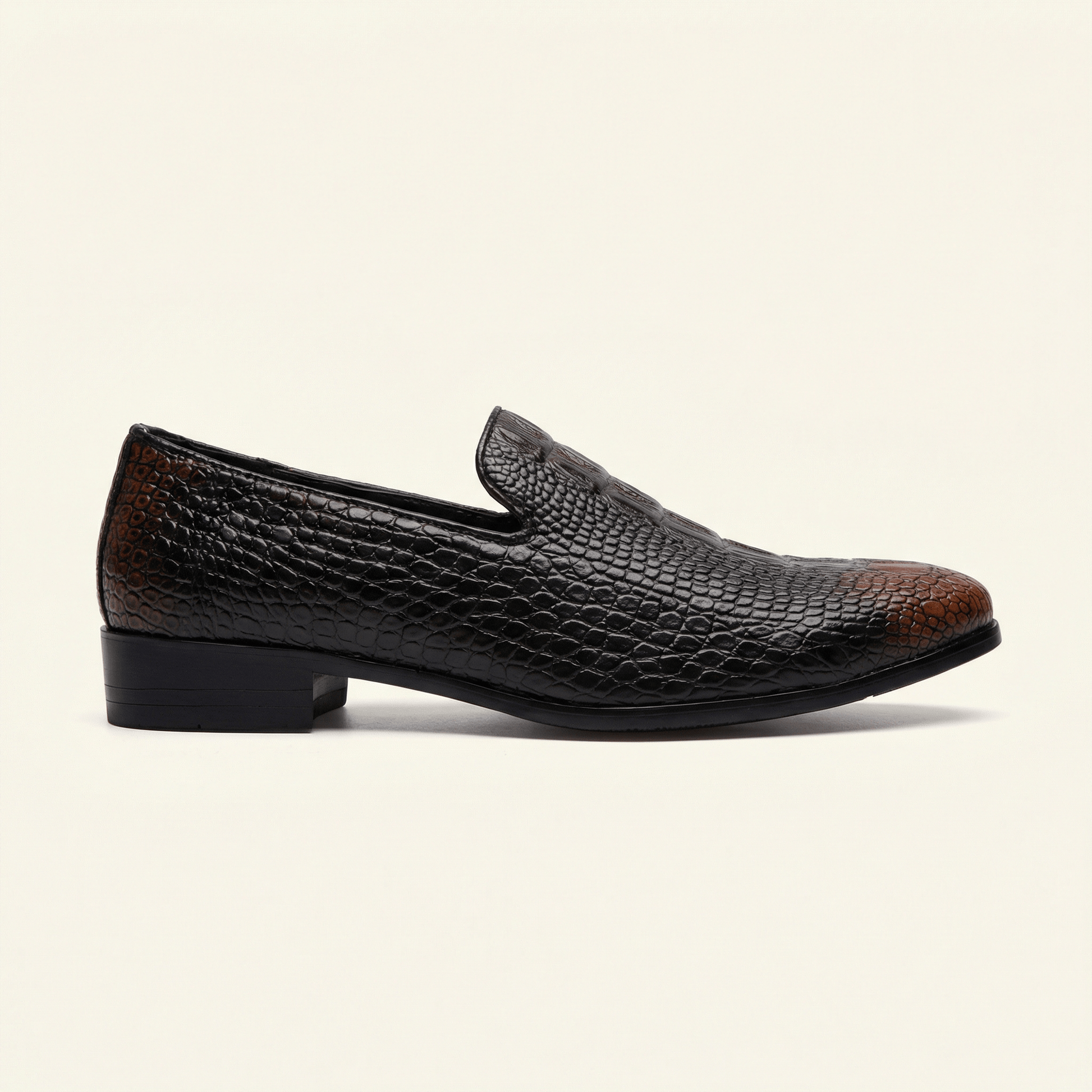 Mocassin Homme en Cuir Embossé effet Crocodile