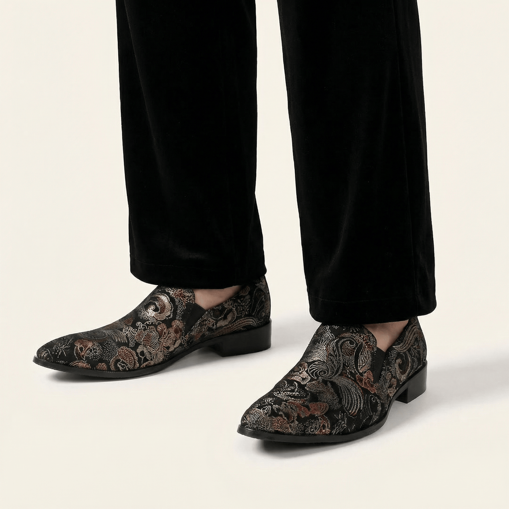 Mocassin Homme en Tissu brodé Oriental