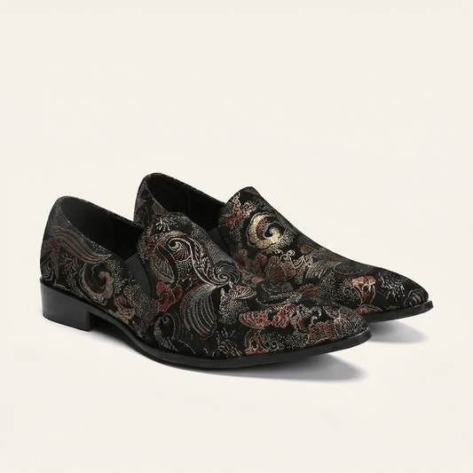 Mocassin Homme en Tissu brodé Oriental