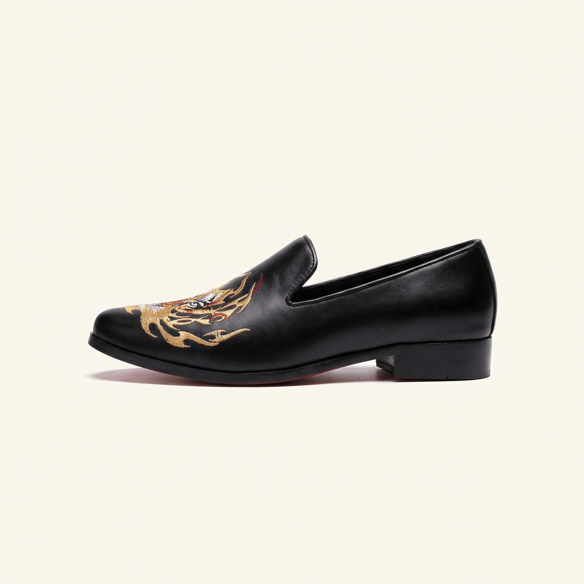 Mocassin Homme Mariage en Cuir Lisse Bordé Dragon