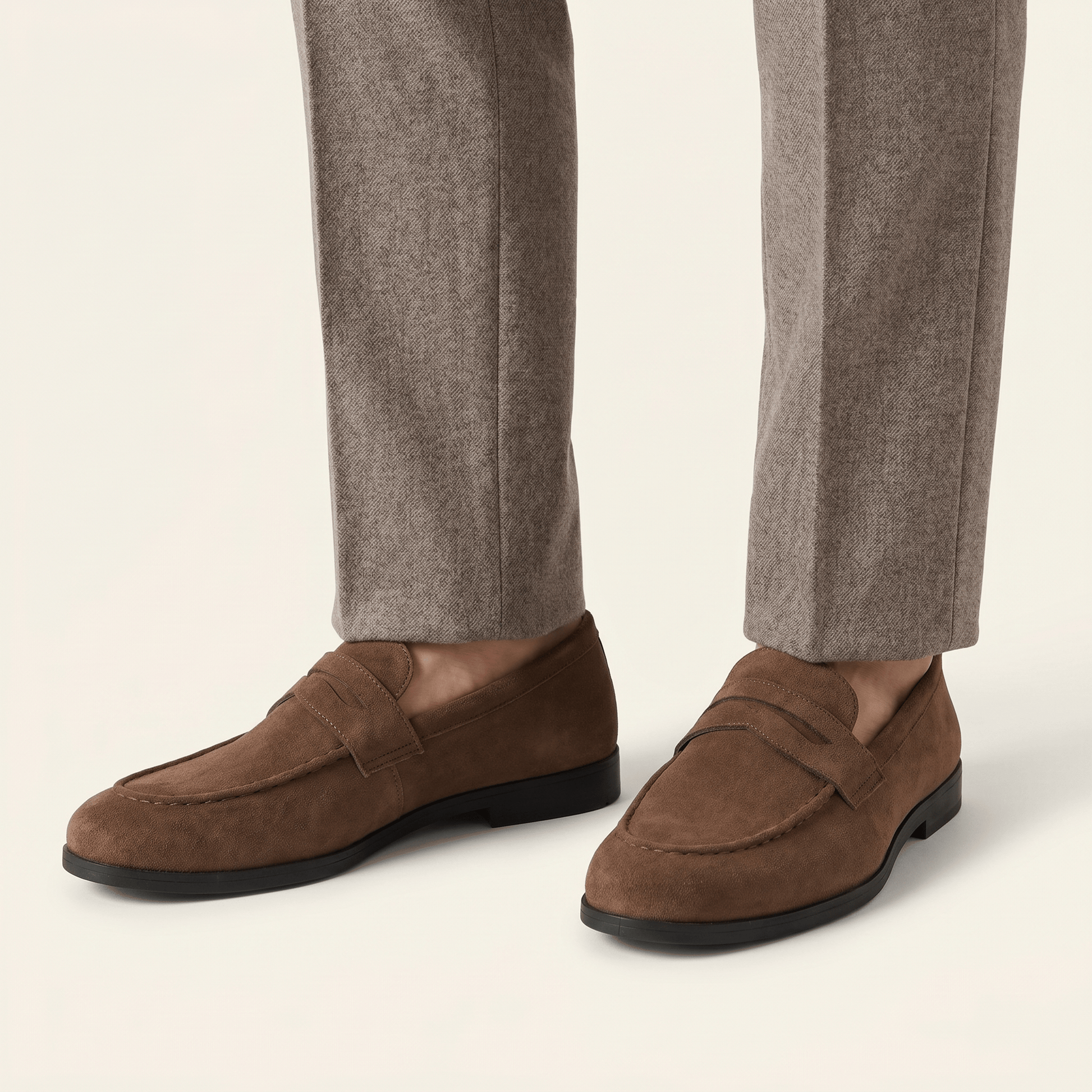 Mocassin Homme Penny Épuré Souple en Daim