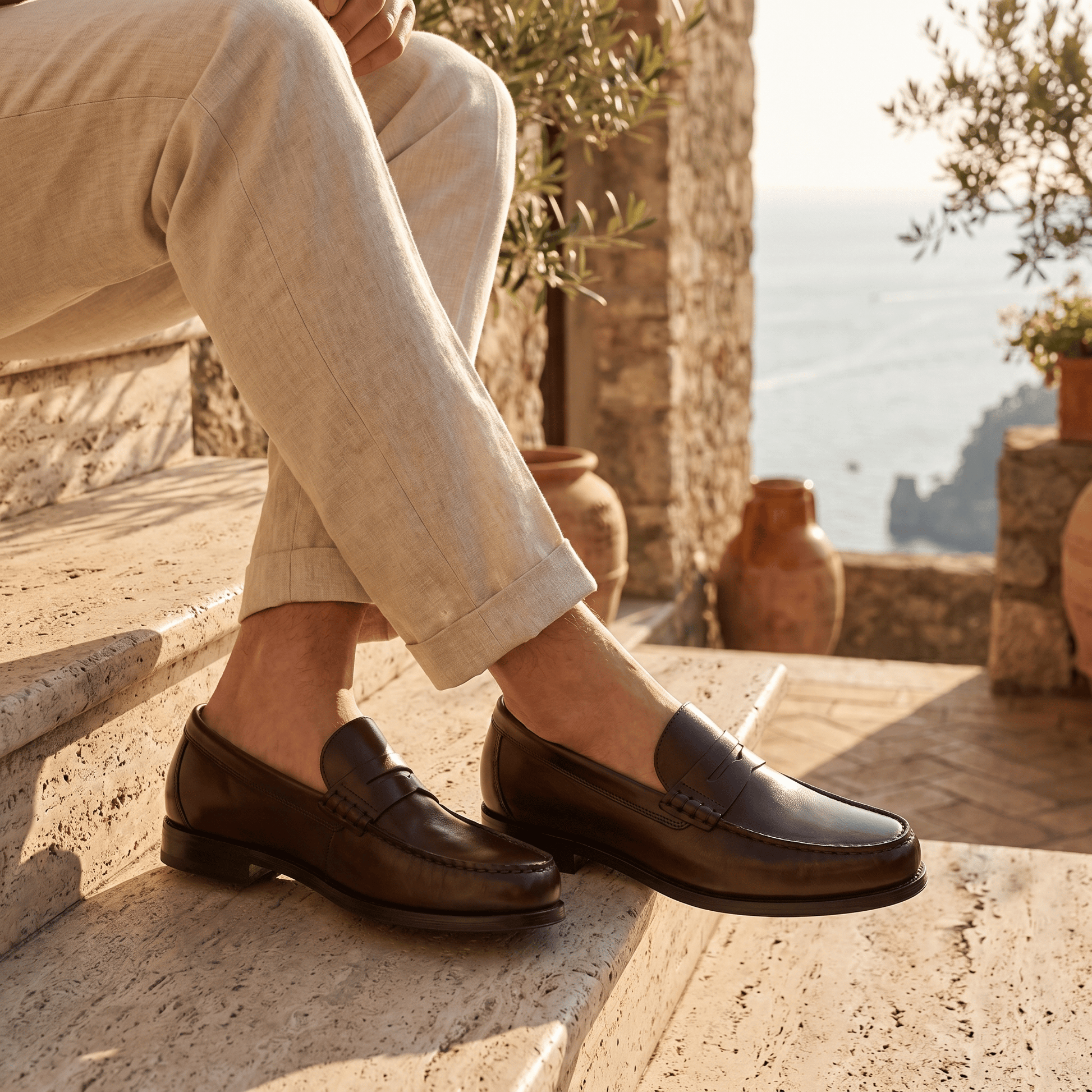 Mocassin Femme en Suédine à Couture Contrastée
