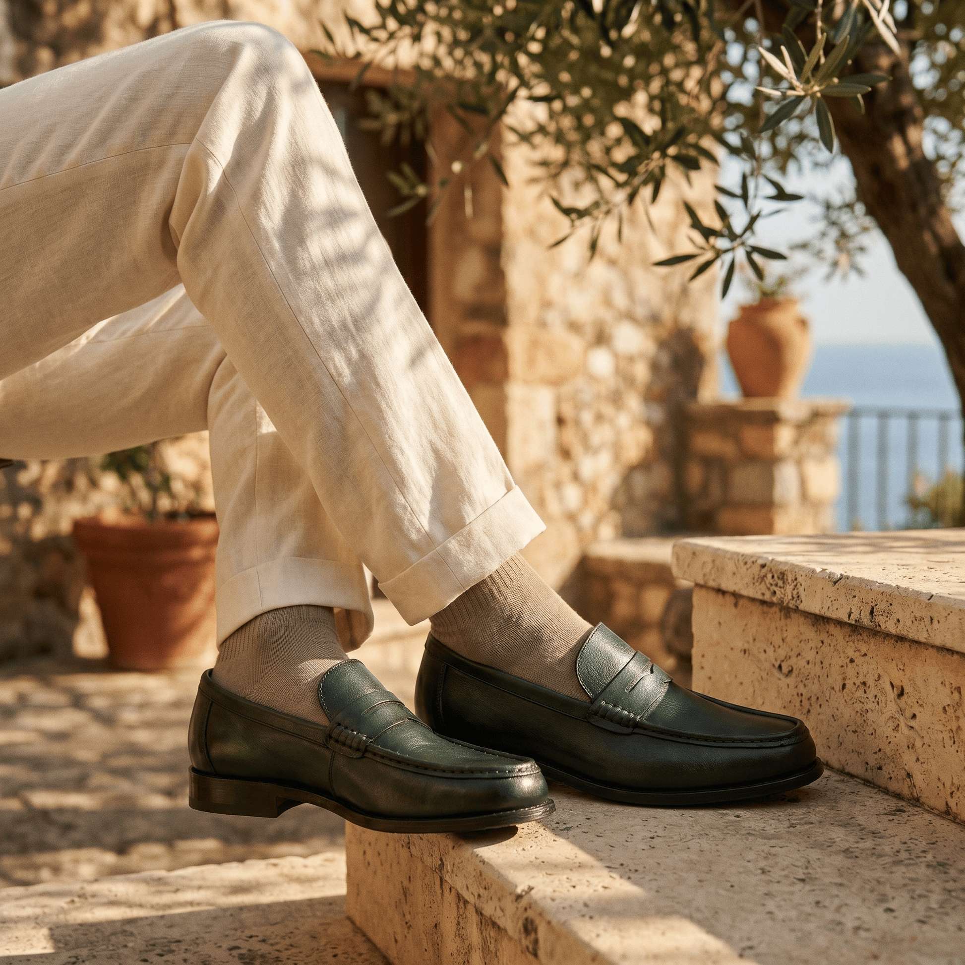 Mocassin Femme en Suédine à Couture Contrastée