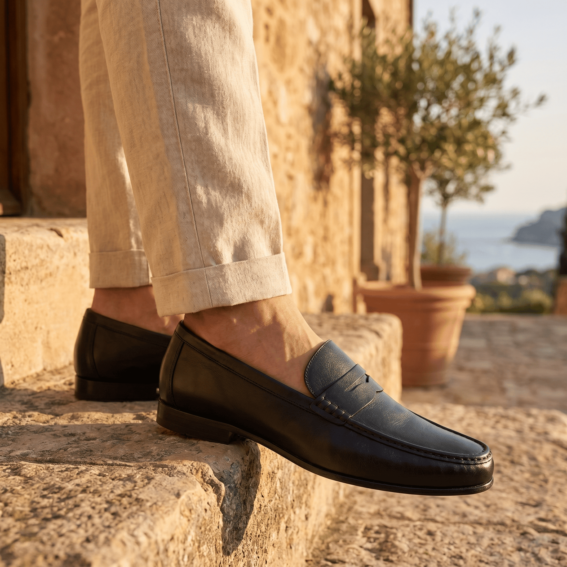 Mocassin Femme en Suédine à Couture Contrastée