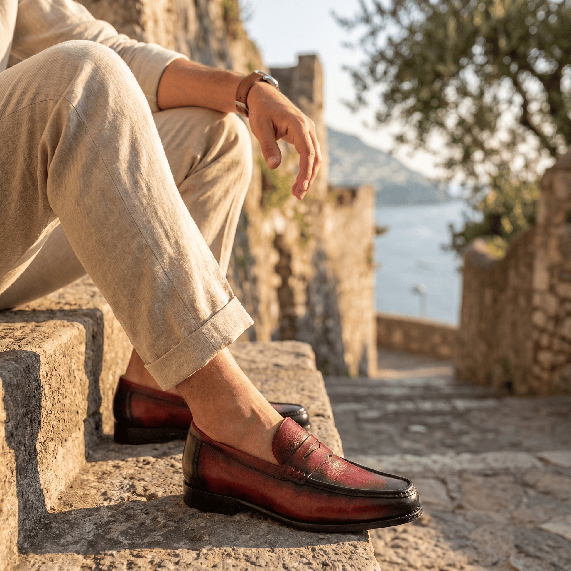 Mocassin Femme en Suédine à Couture Contrastée