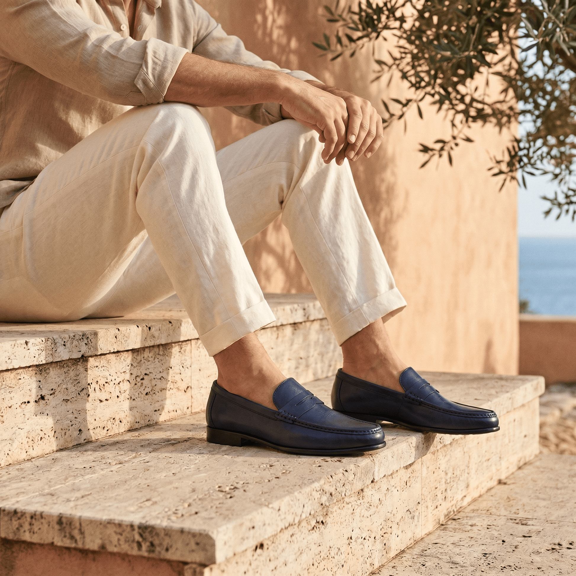 Mocassin Femme en Suédine à Couture Contrastée