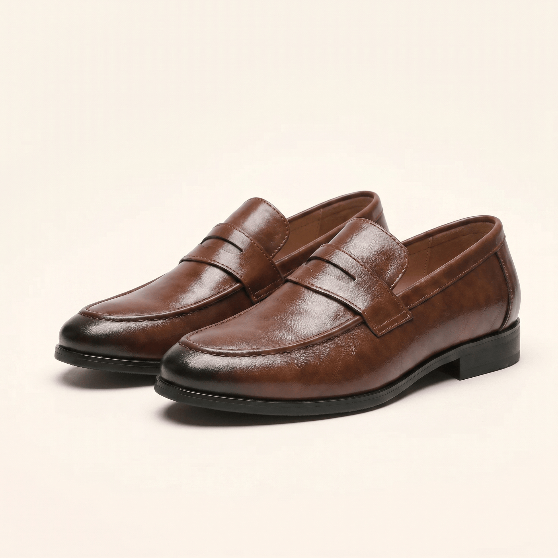 Mocassin Homme Penny Loafer Habillé en Cuir Lisse