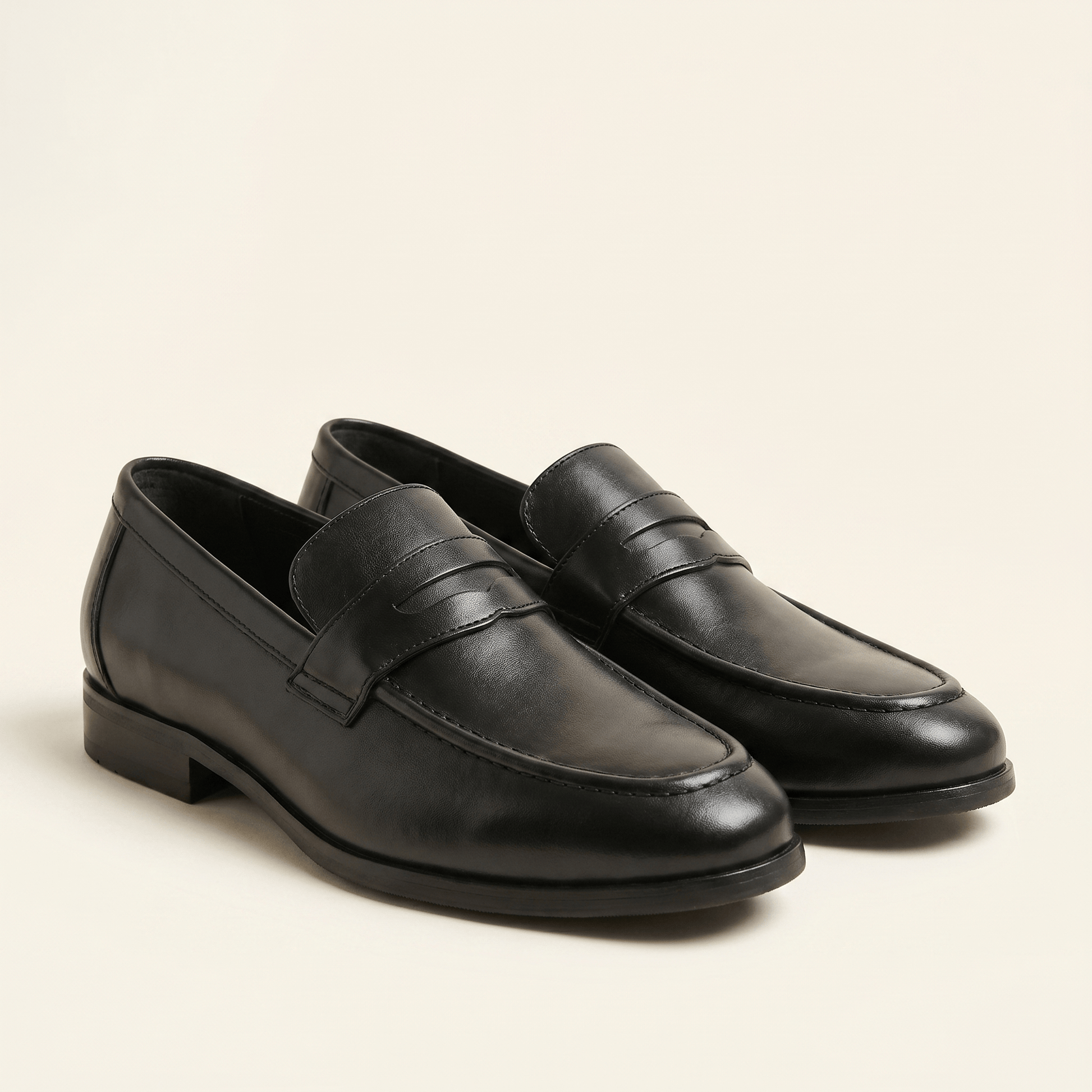 Mocassin Homme Penny Loafer Habillé en Cuir Lisse