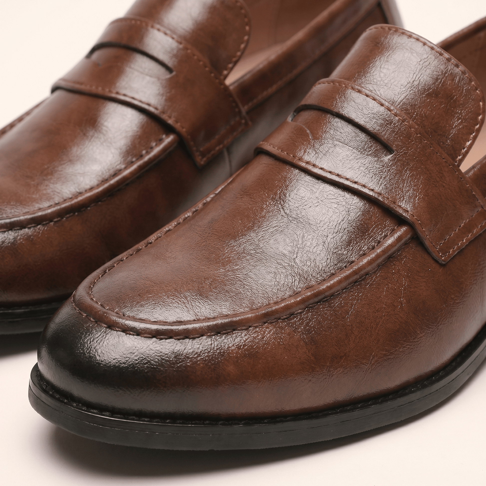 Mocassin Homme Penny Loafer Habillé en Cuir Lisse