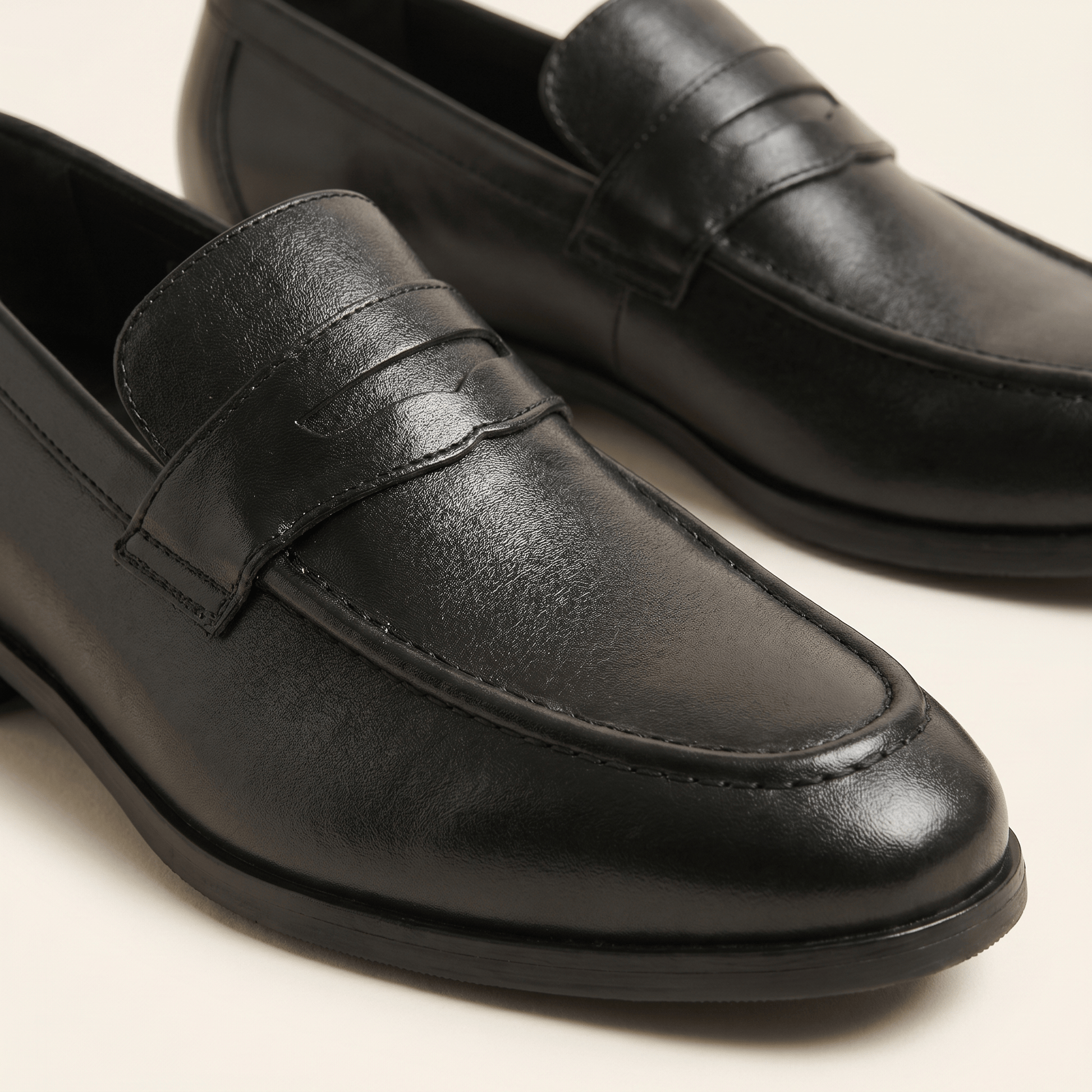 Mocassin Homme Penny Loafer Habillé en Cuir Lisse