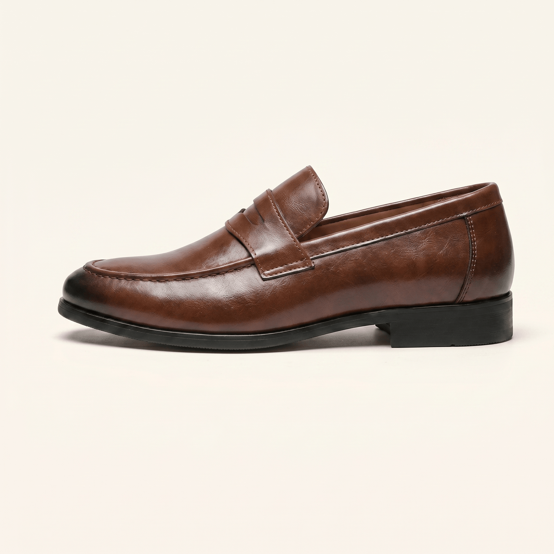 Mocassin Homme Penny Loafer Habillé en Cuir Lisse