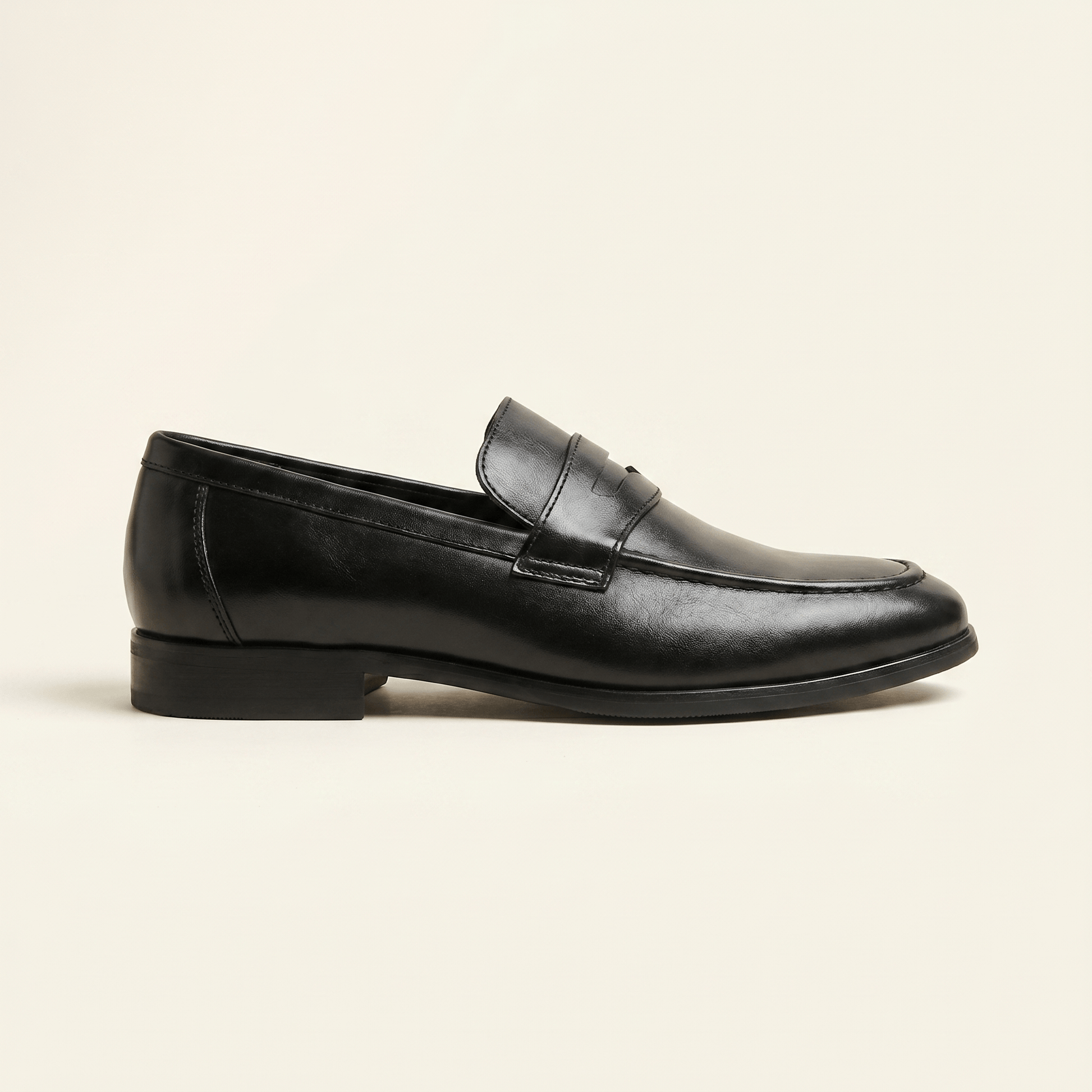 Mocassin Homme Penny Loafer Habillé en Cuir Lisse