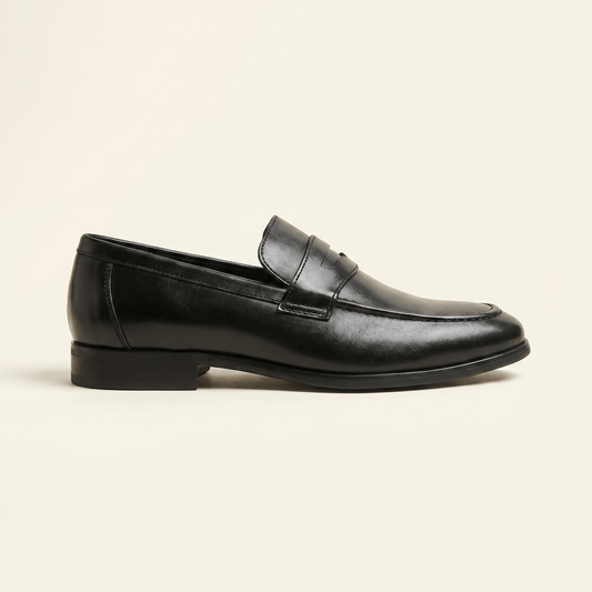 Mocassin Homme Penny Loafer Habillé en Cuir Lisse