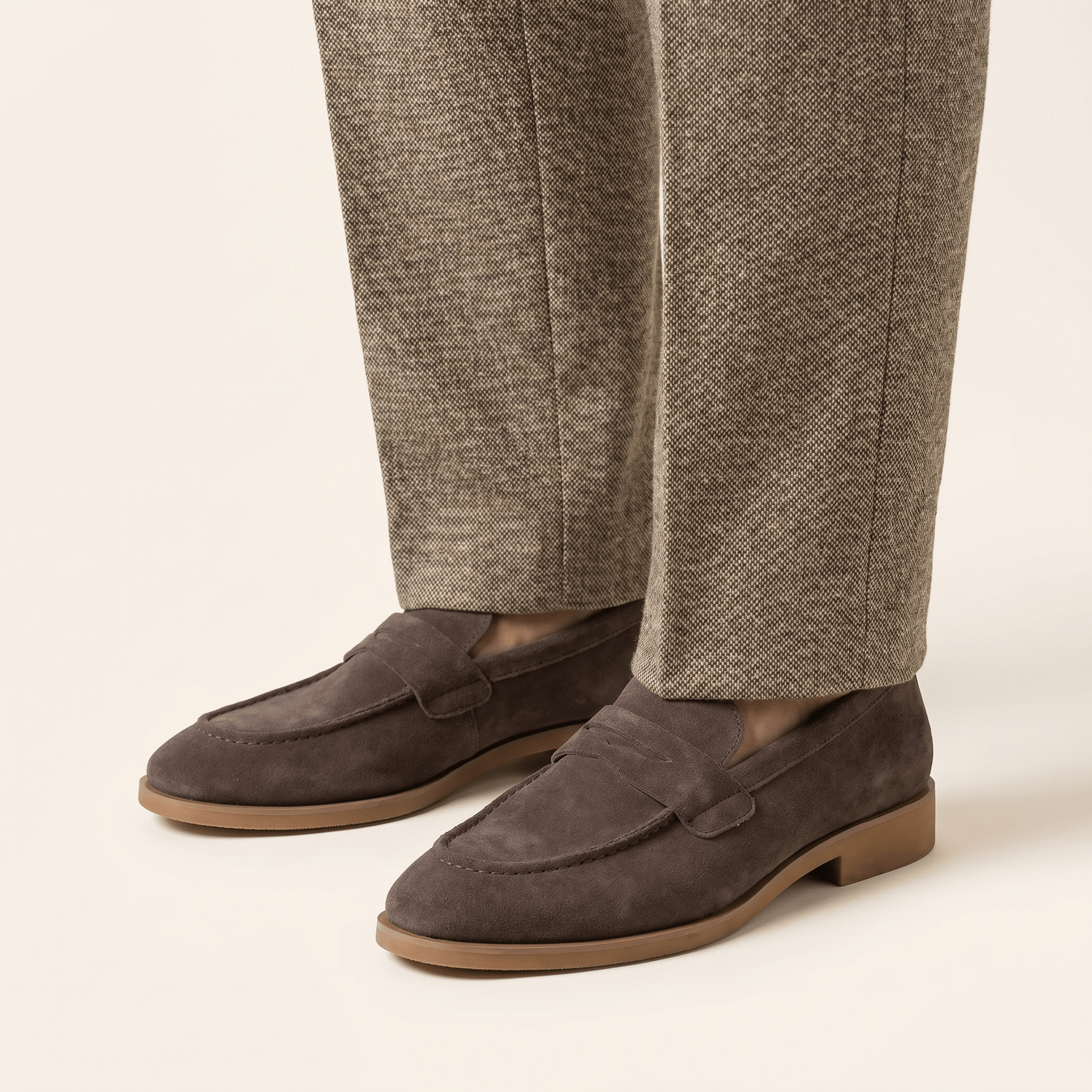 Mocassin Homme Penny Loafer Habillé en Daim