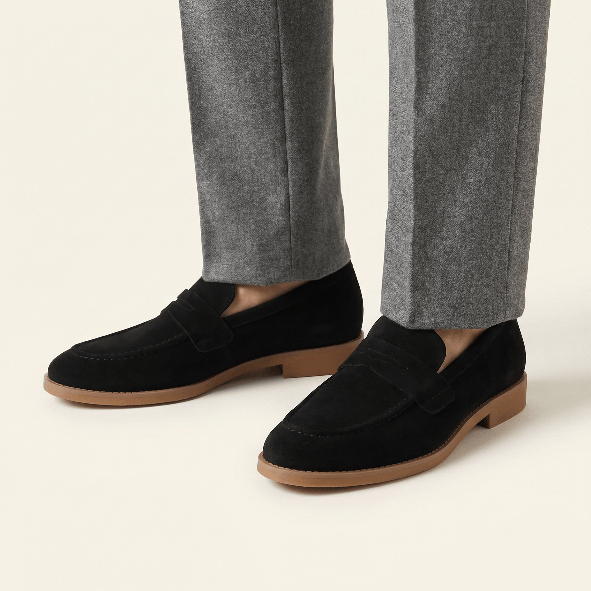 Mocassin Homme Penny Loafer Habillé en Daim