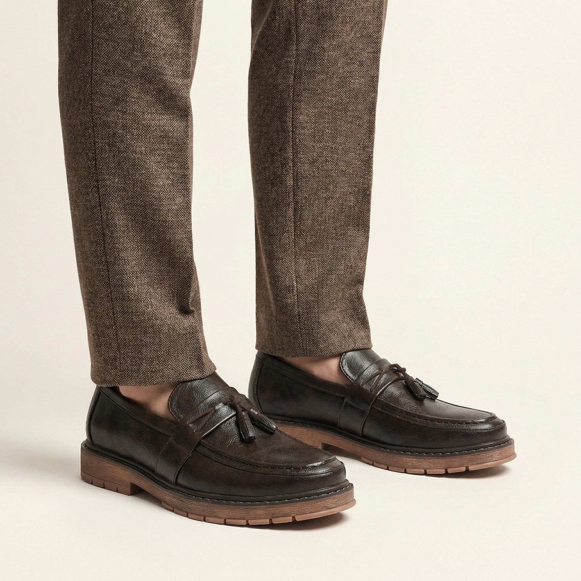 Mocassin Homme Plateforme à Pampilles Semelle Crantée