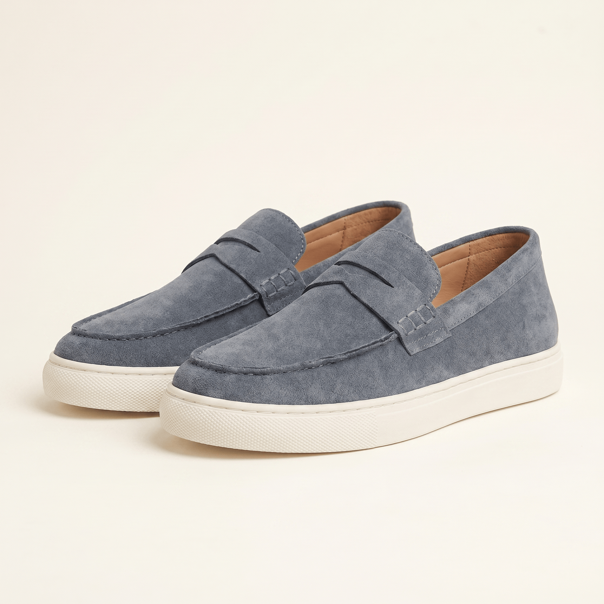 Mocassin Homme Penny Loafer Style Espadrille en Cuir Suédé