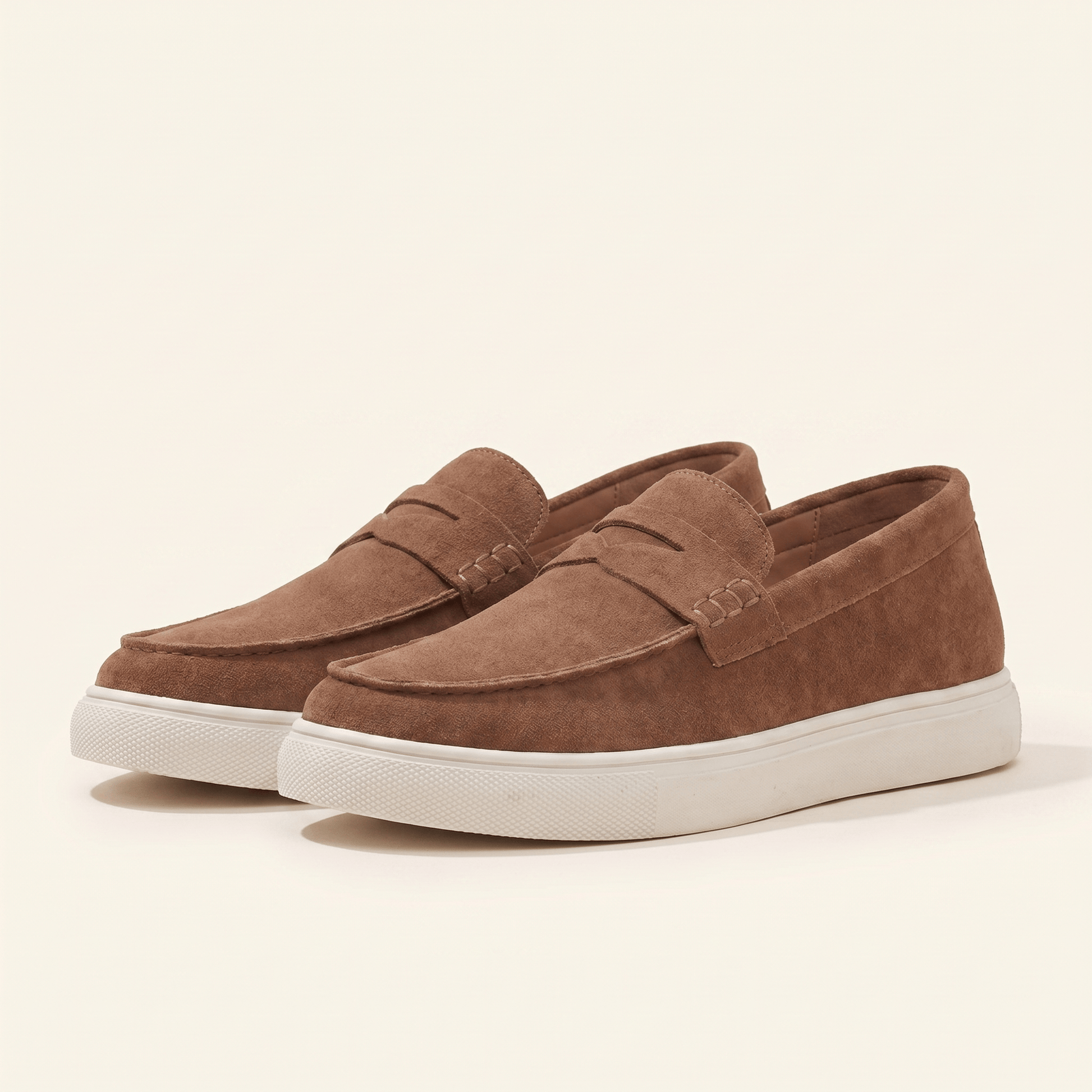 Mocassin Homme Penny Loafer Style Espadrille en Cuir Suédé
