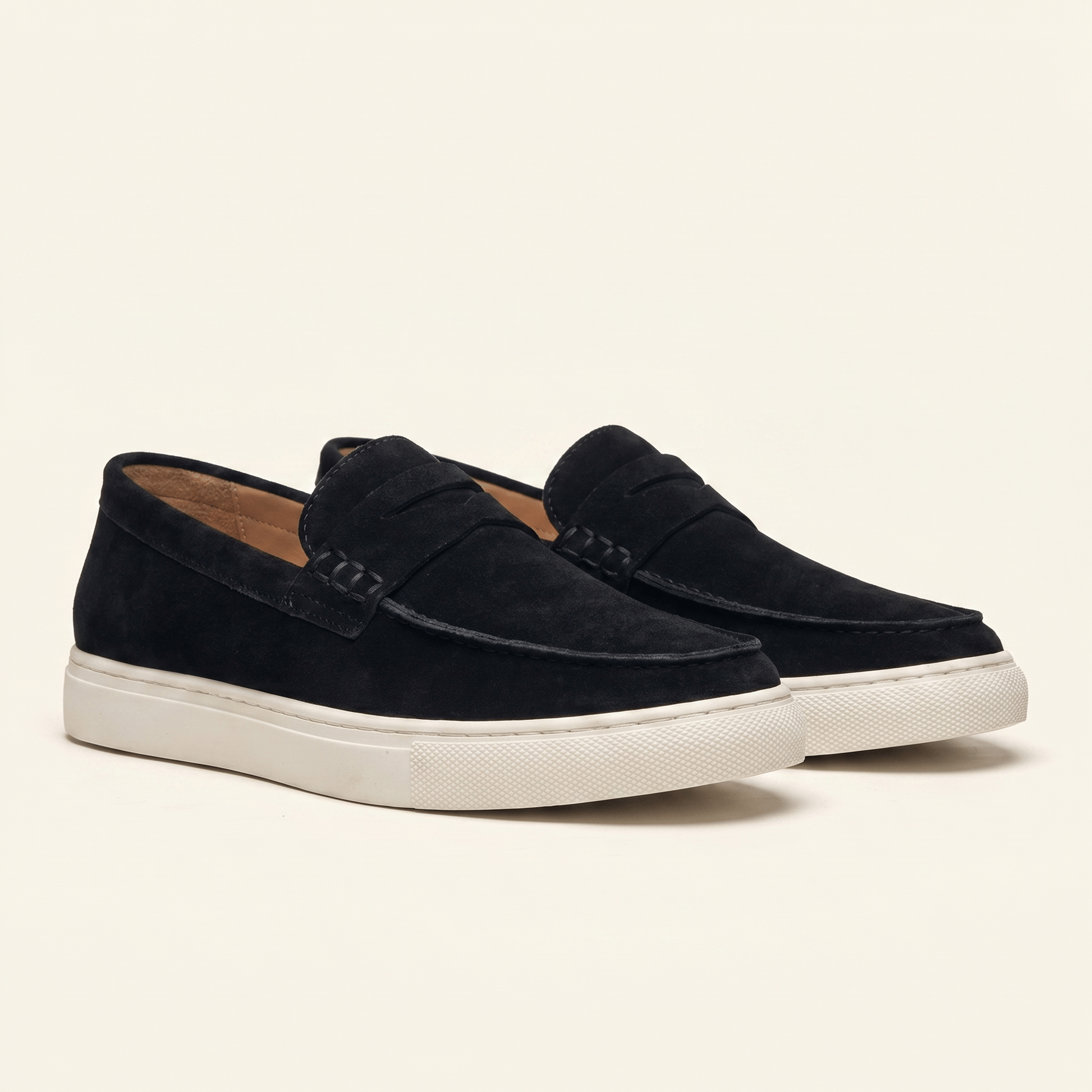 Mocassin Homme Penny Loafer Style Espadrille en Cuir Suédé