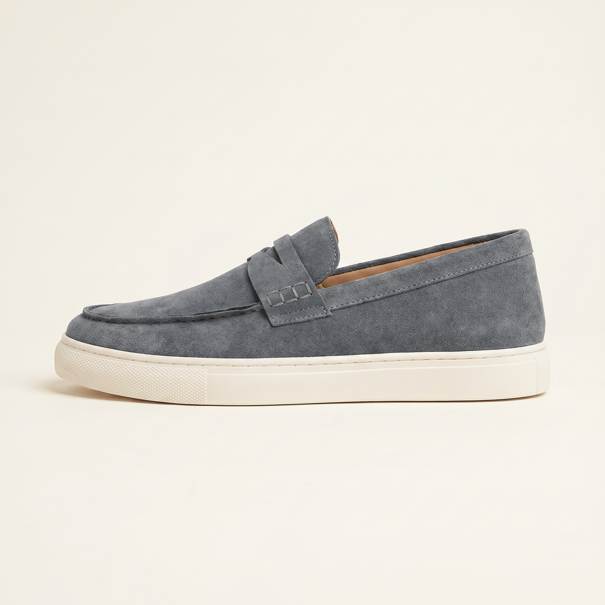 Mocassin Homme Penny Loafer Style Espadrille en Cuir Suédé
