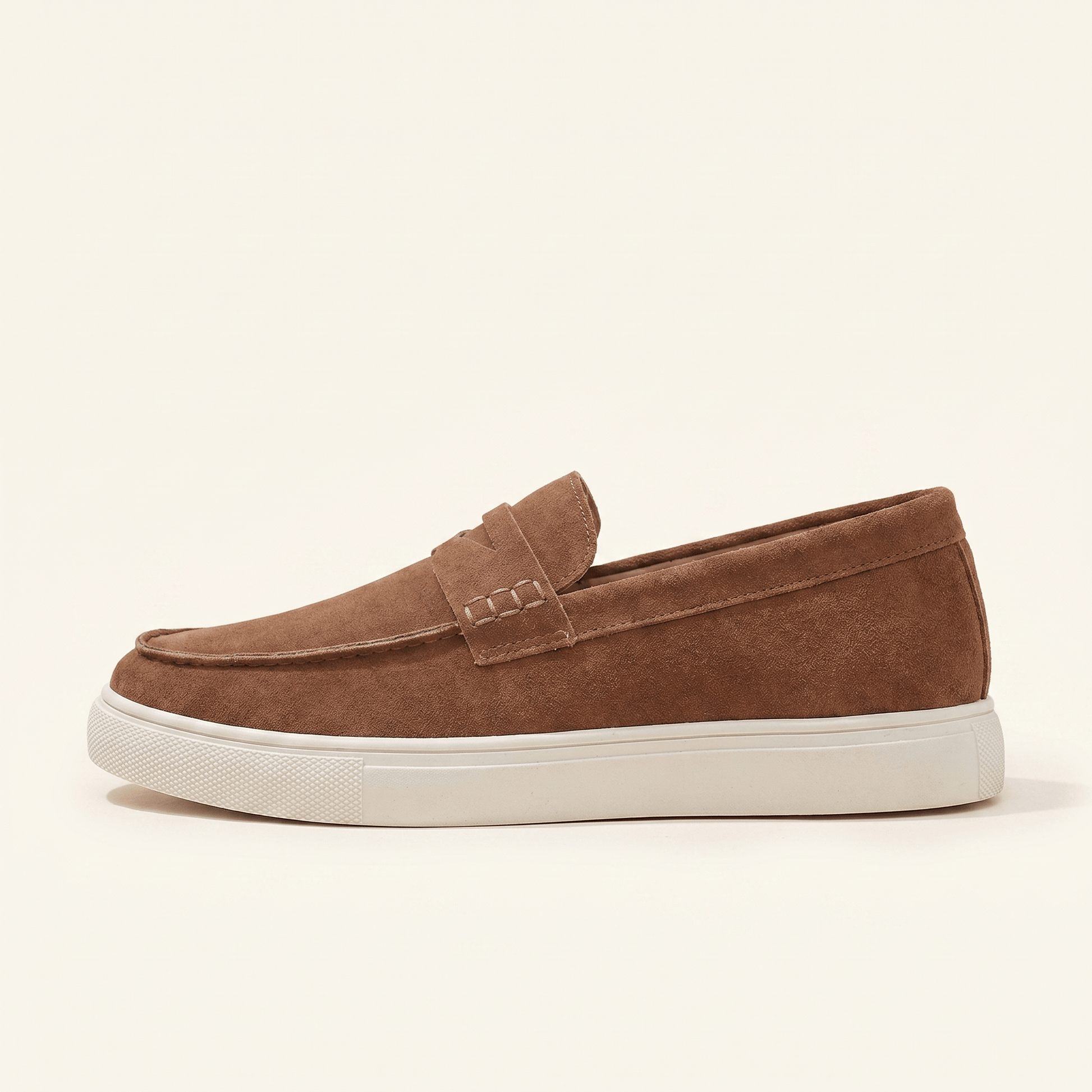 Mocassin Homme Penny Loafer Style Espadrille en Cuir Suédé
