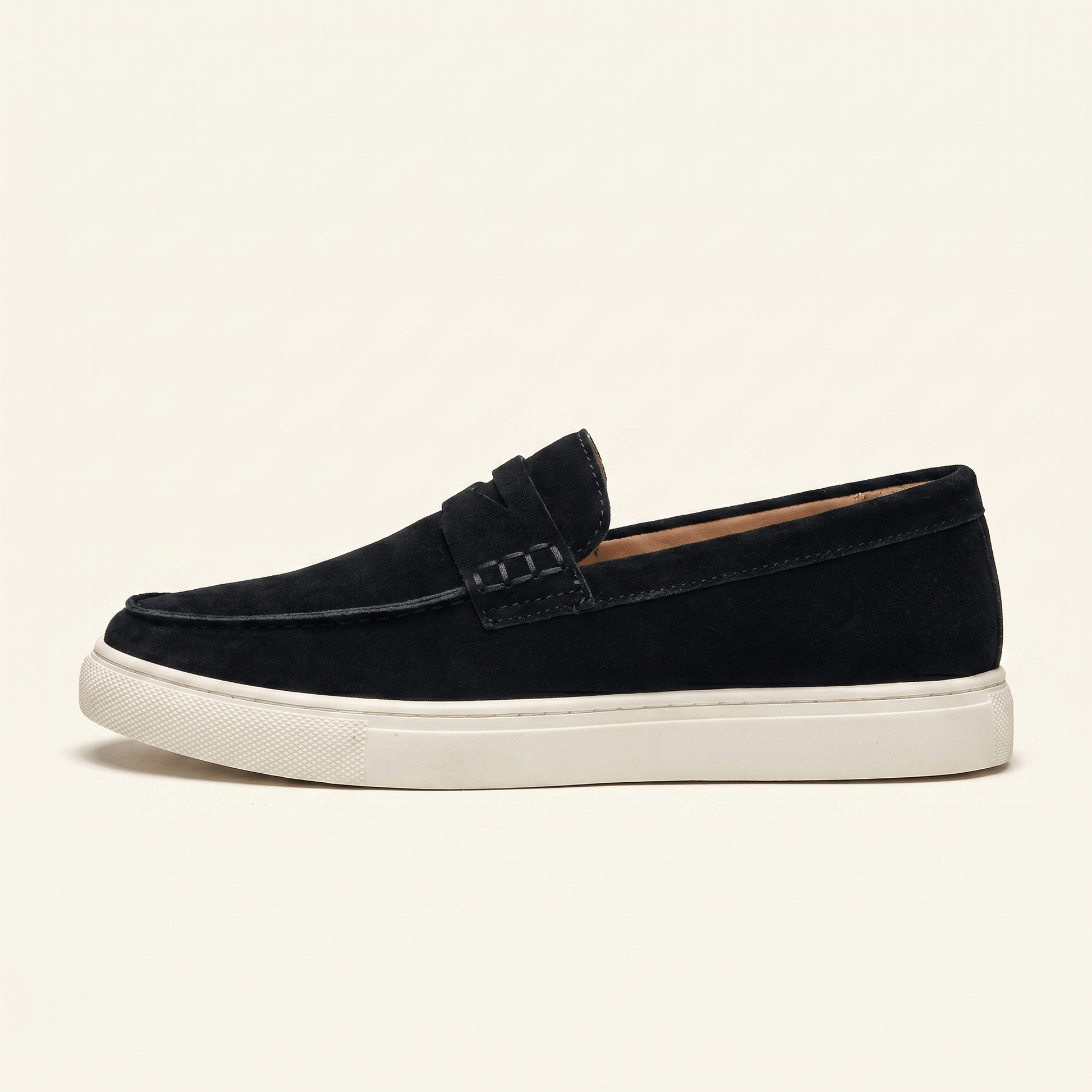 Mocassin Homme Penny Loafer Style Espadrille en Cuir Suédé