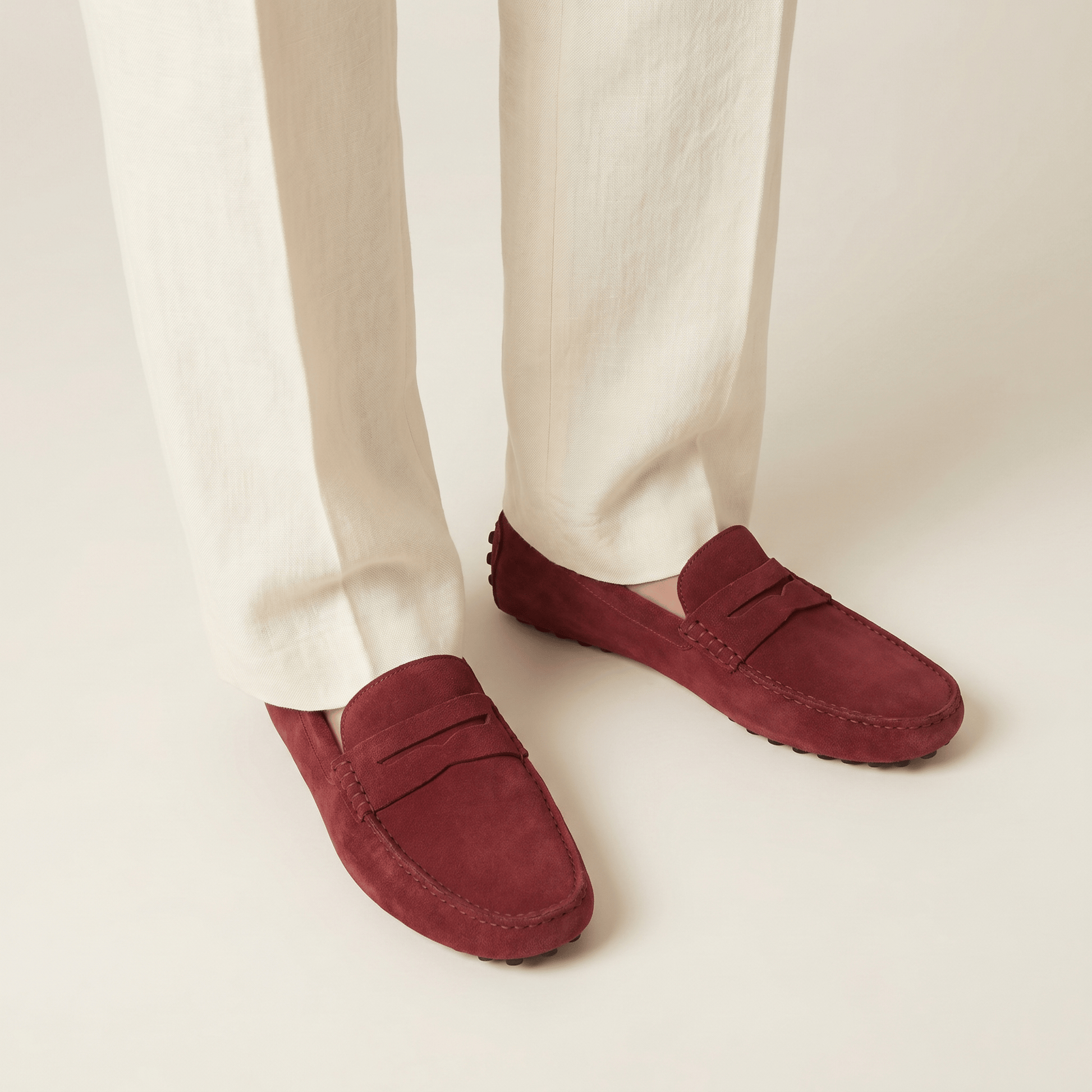 Mocassin Homme Souple en Cuir Suédé à Bande
