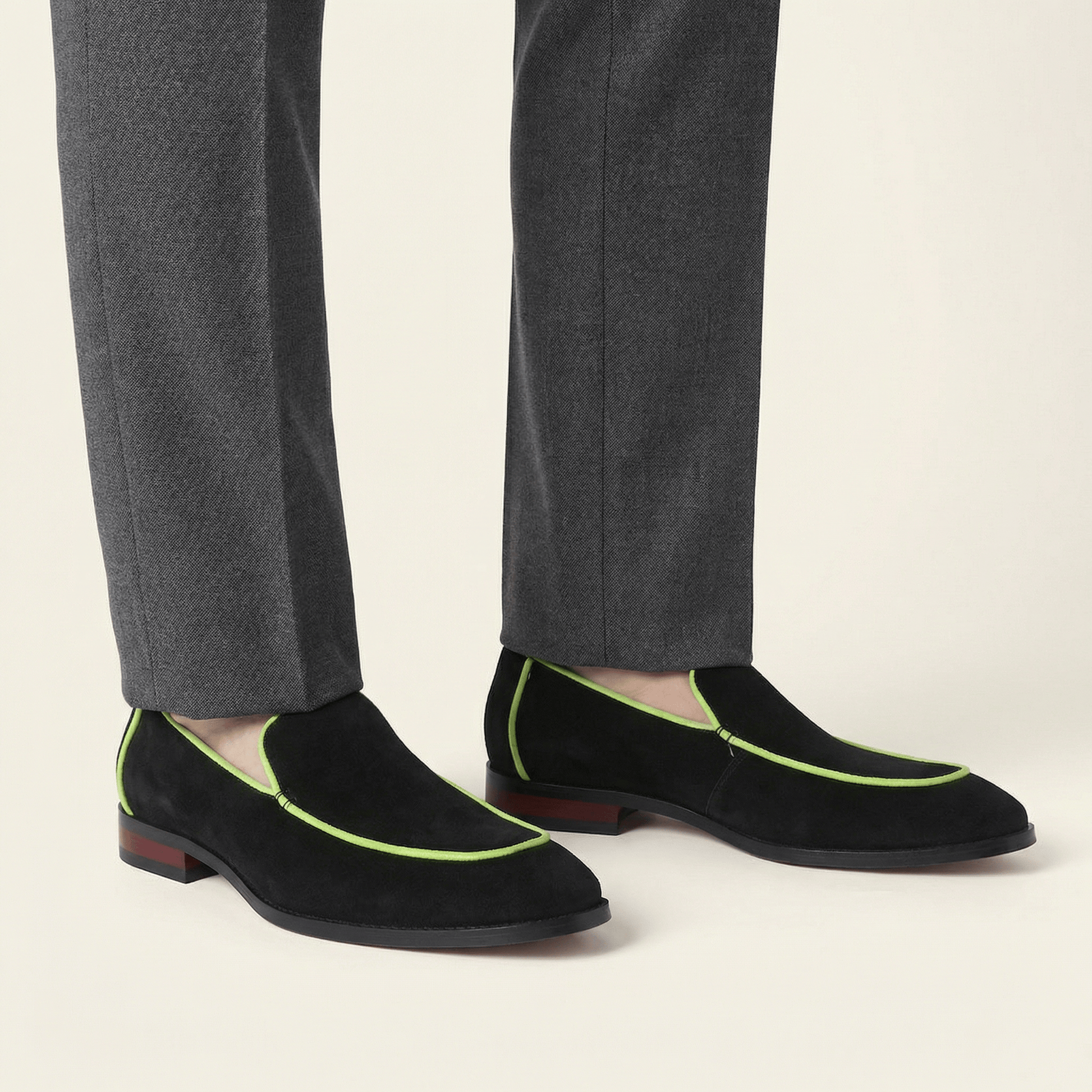 Mocassin Slipper Bicolore en Cuir