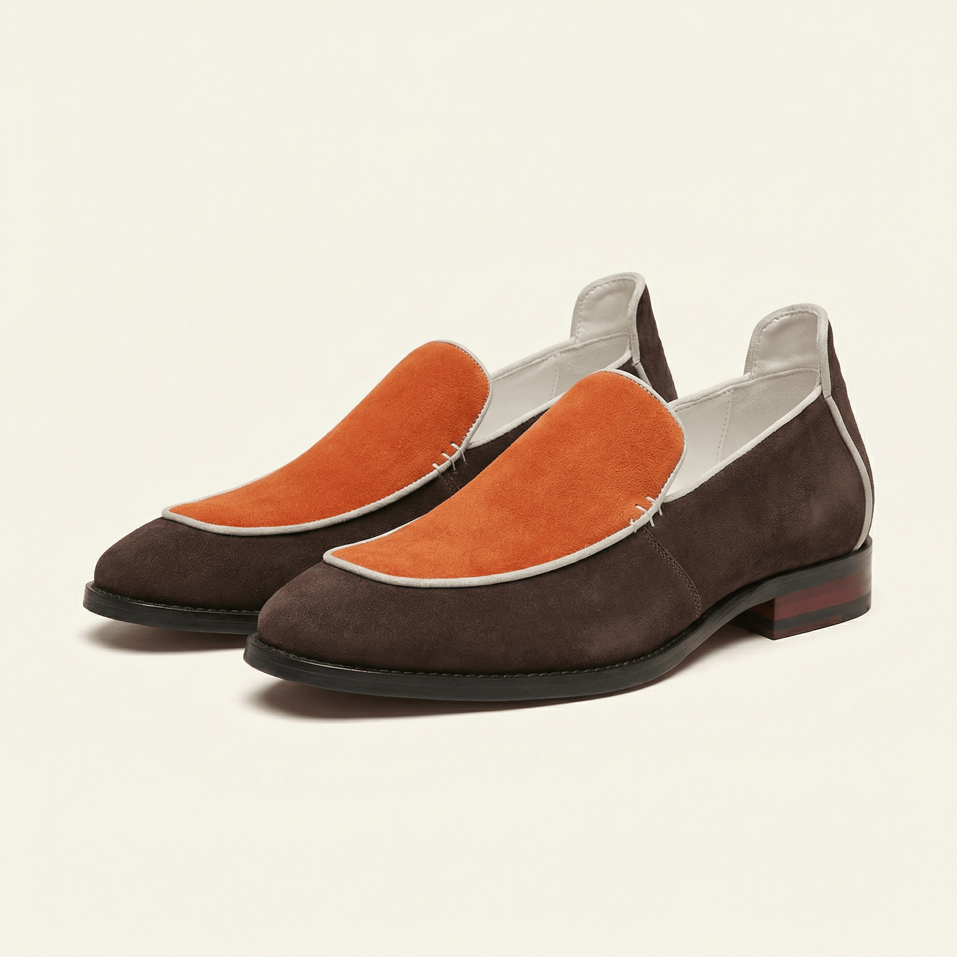 Mocassin Slipper Bicolore en Cuir