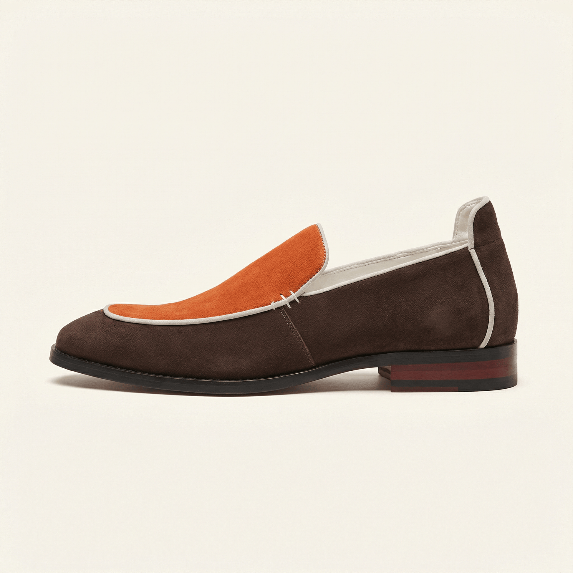 Mocassin Slipper Bicolore en Cuir