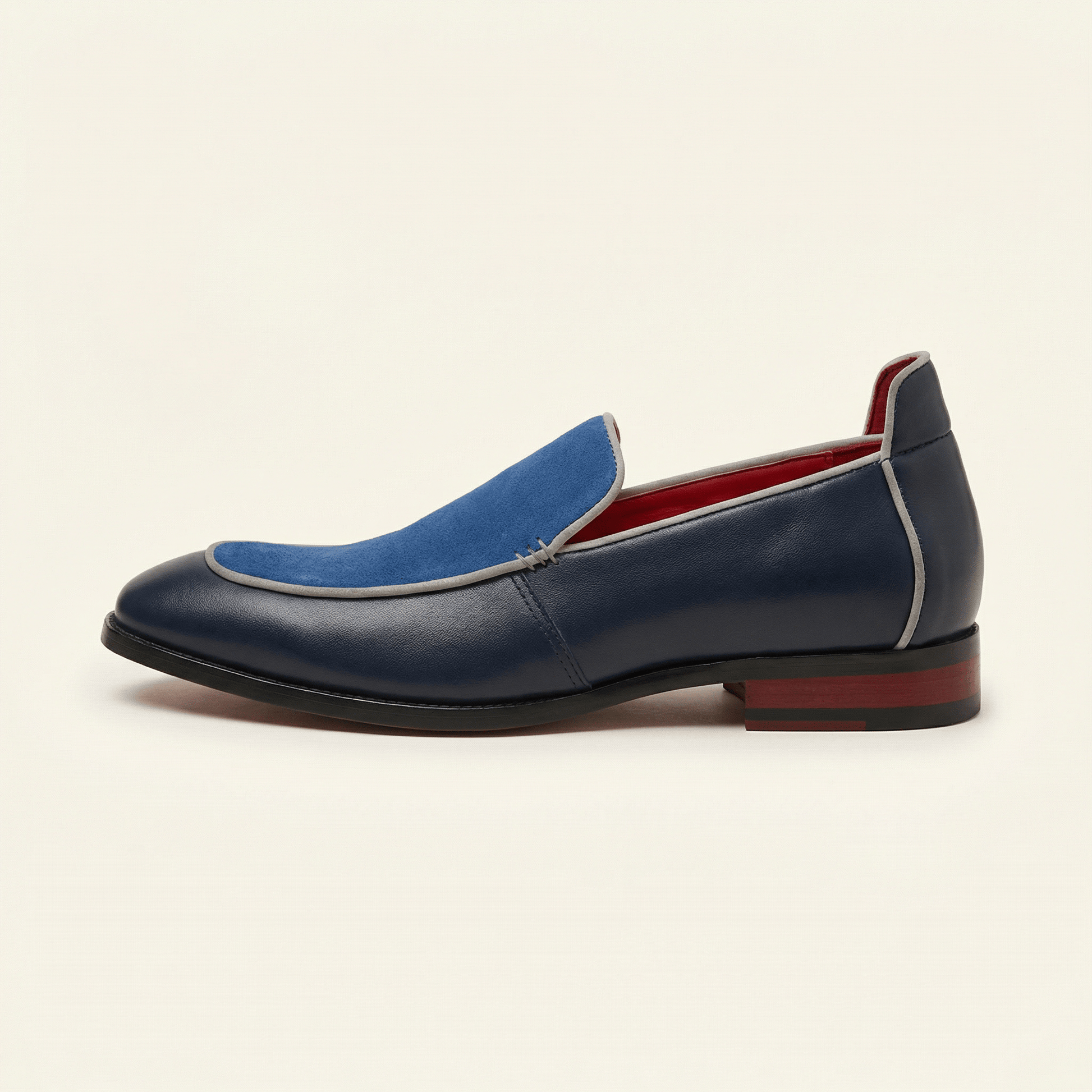 Mocassin Slipper Bicolore en Cuir
