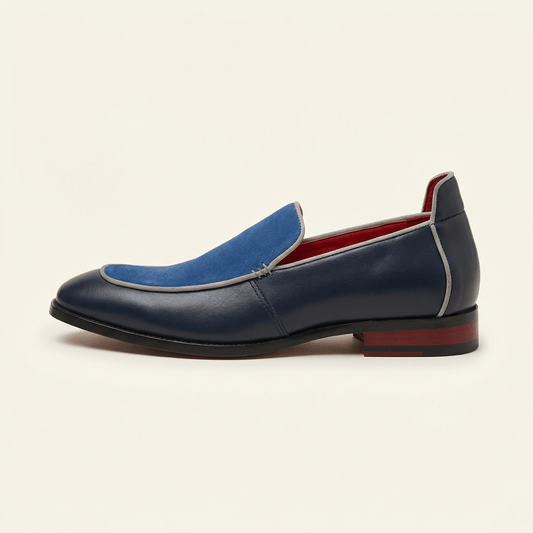 Mocassin Slipper Bicolore en Cuir