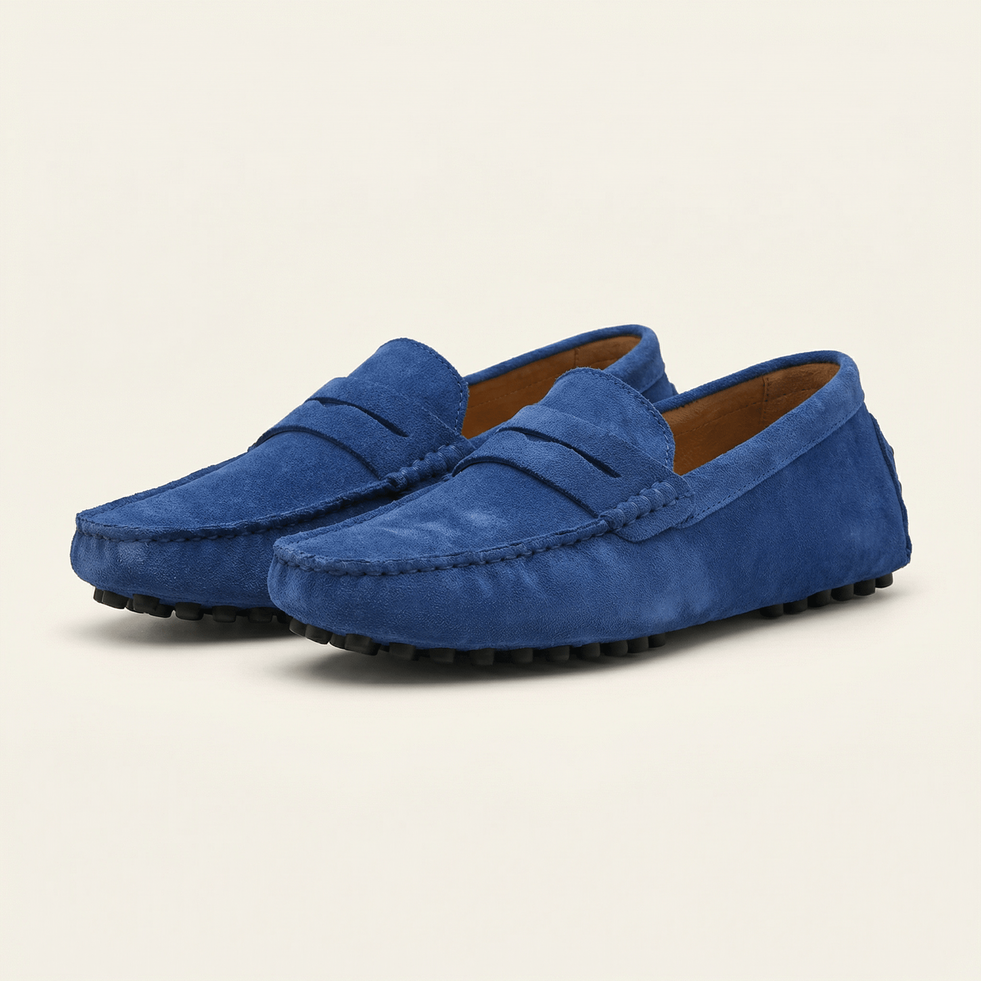 Mocassin Homme Souple en Cuir Suédé à Bande