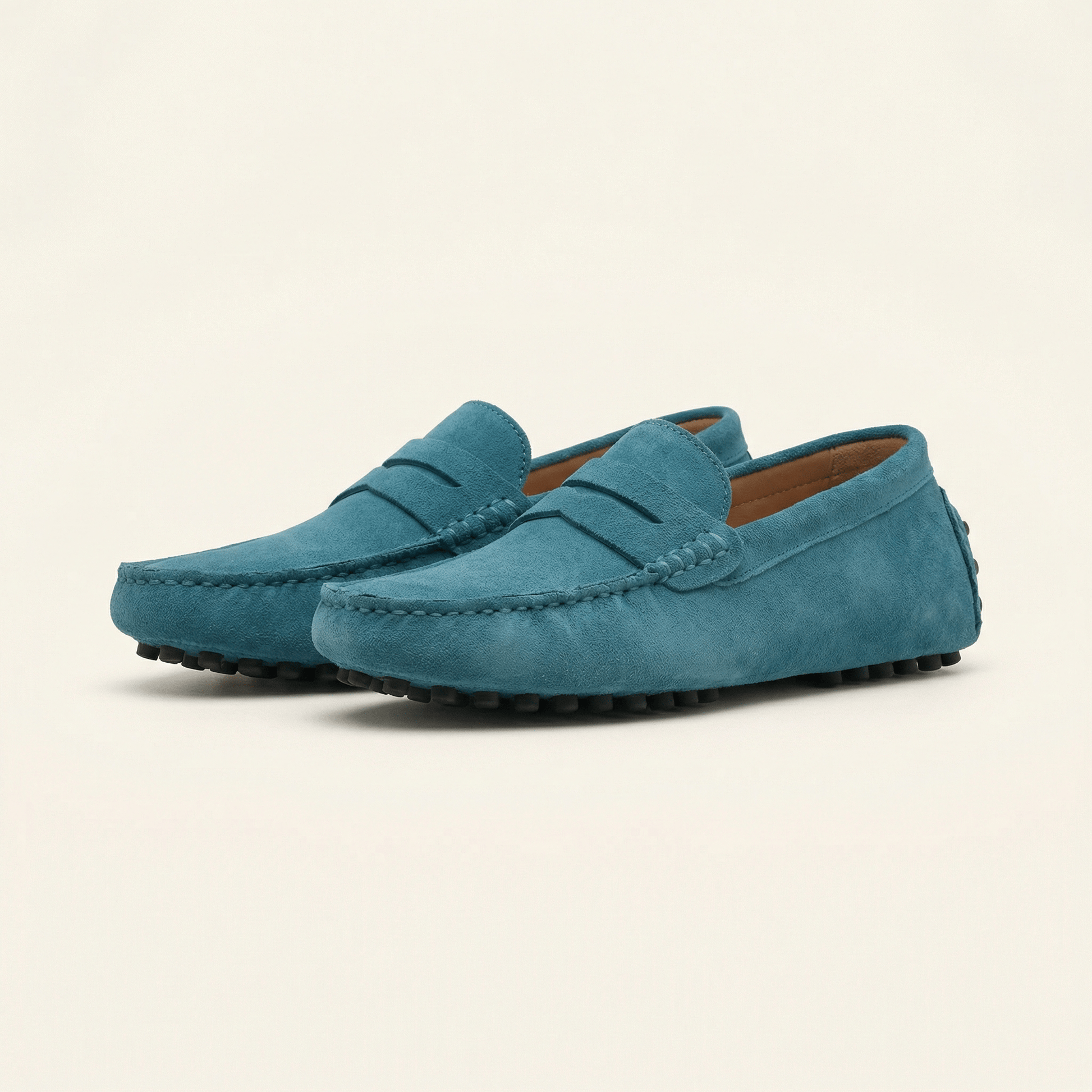 Mocassin Homme Souple en Cuir Suédé à Bande
