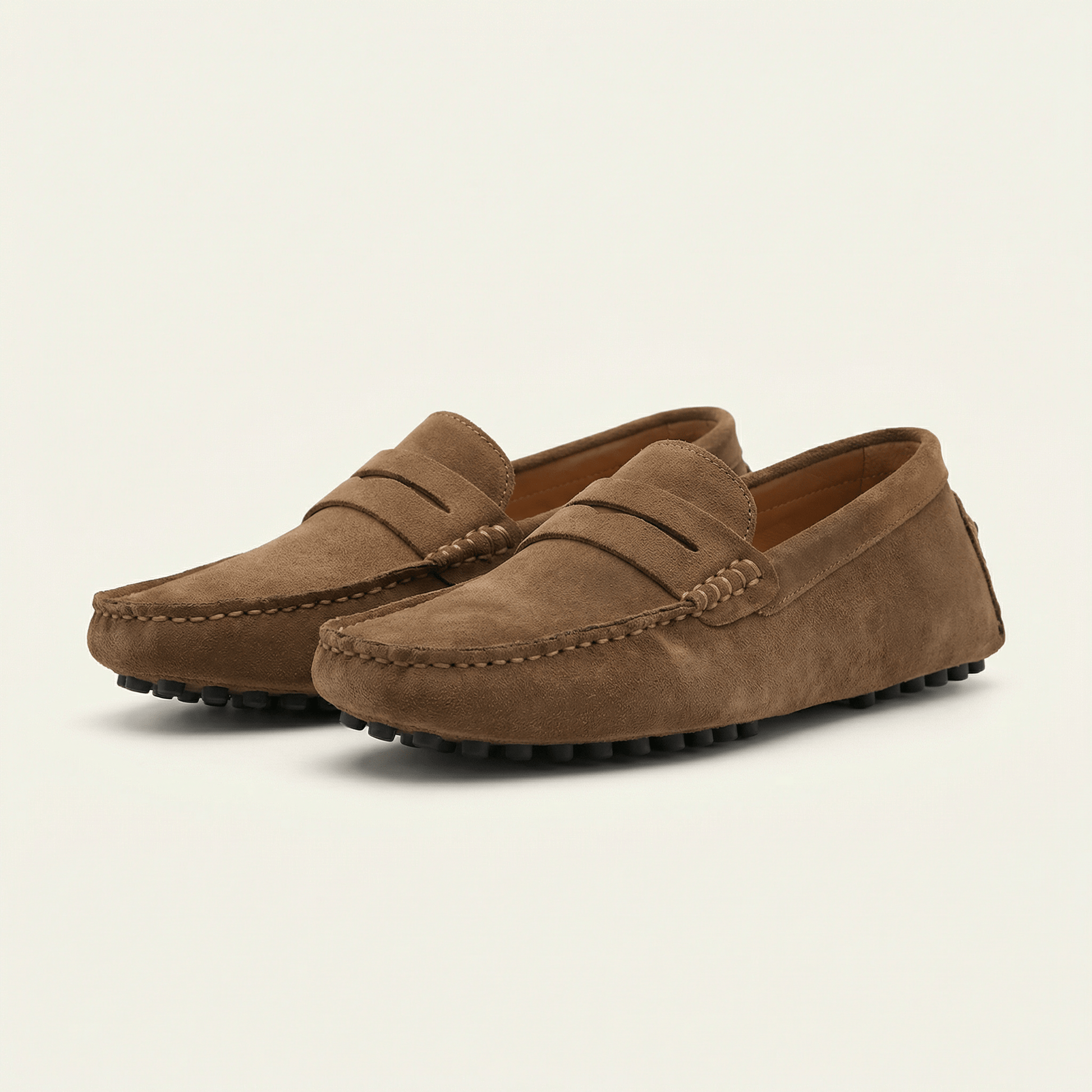 Mocassin Homme Souple en Cuir Suédé à Bande