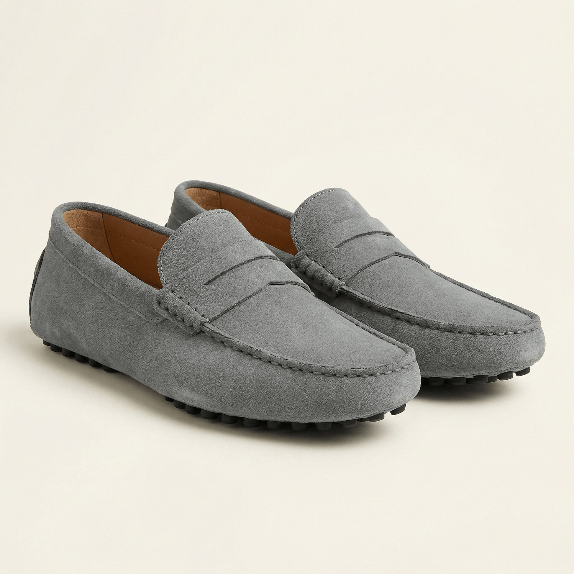 Mocassin Homme Souple en Cuir Suédé à Bande