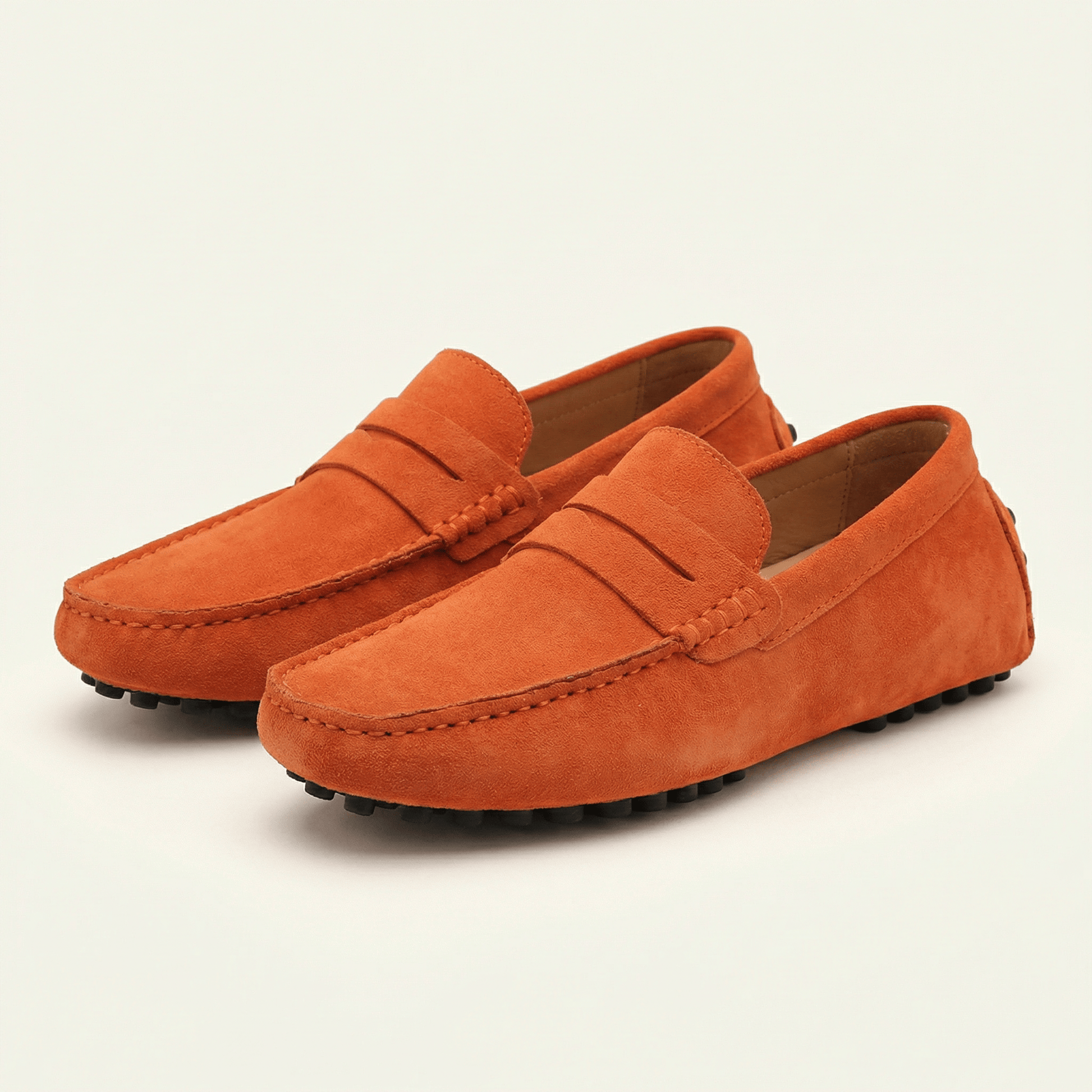 Mocassin Homme Souple en Cuir Suédé à Bande