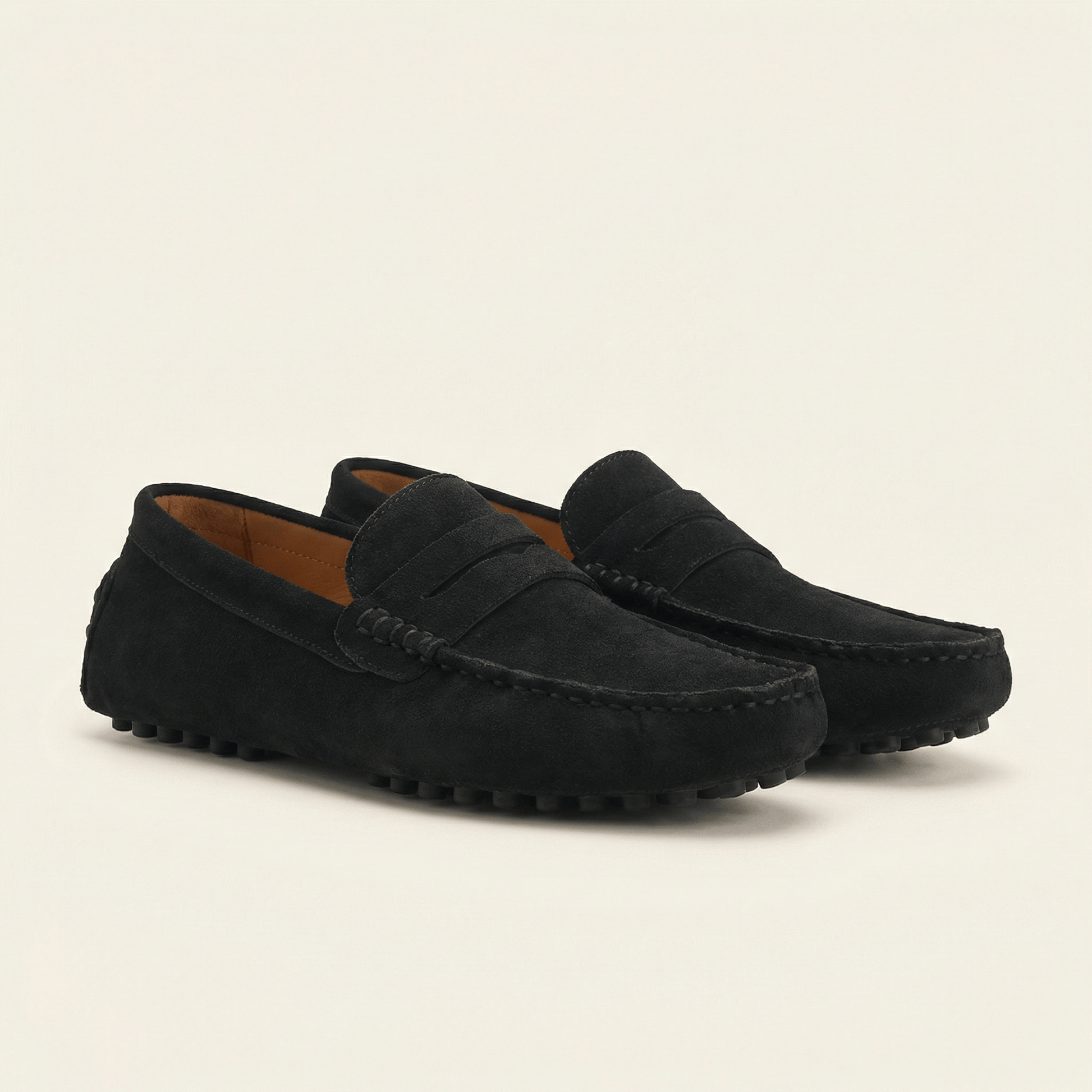 Mocassin Homme Souple en Cuir Suédé à Bande
