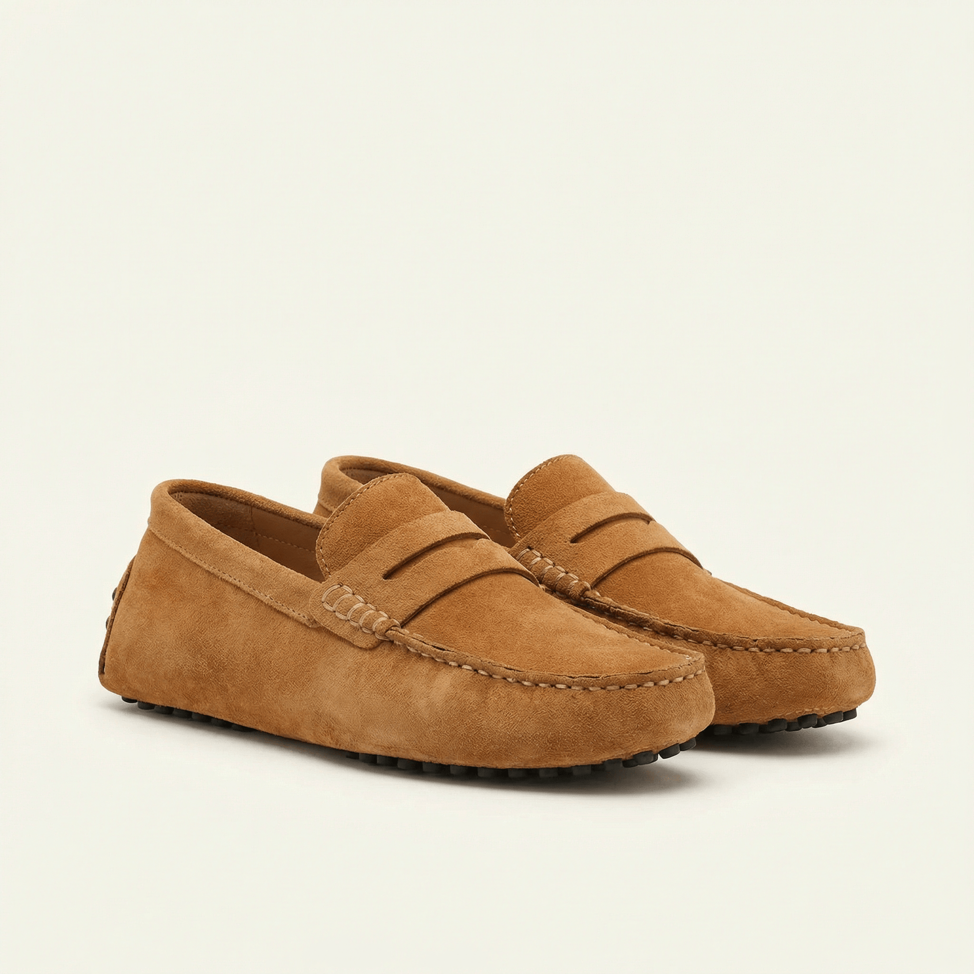 Mocassin Homme Souple en Cuir Suédé à Bande