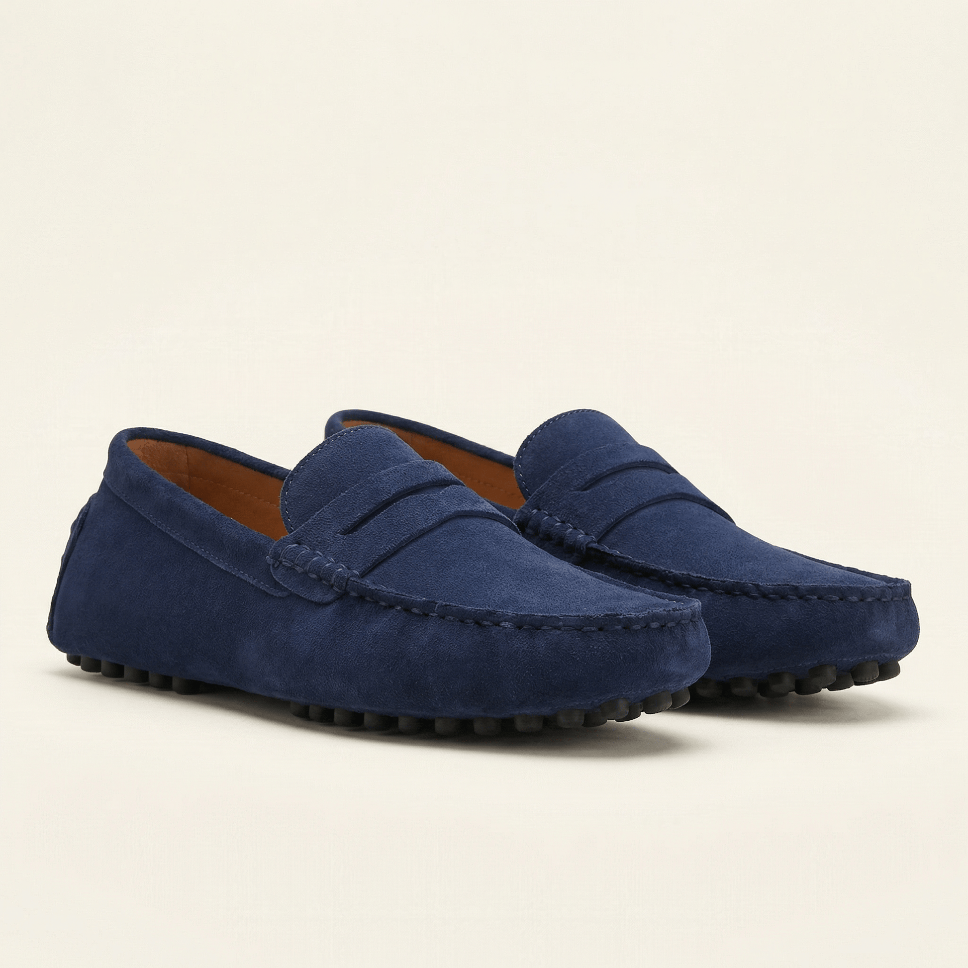 Mocassin Homme Souple en Cuir Suédé à Bande