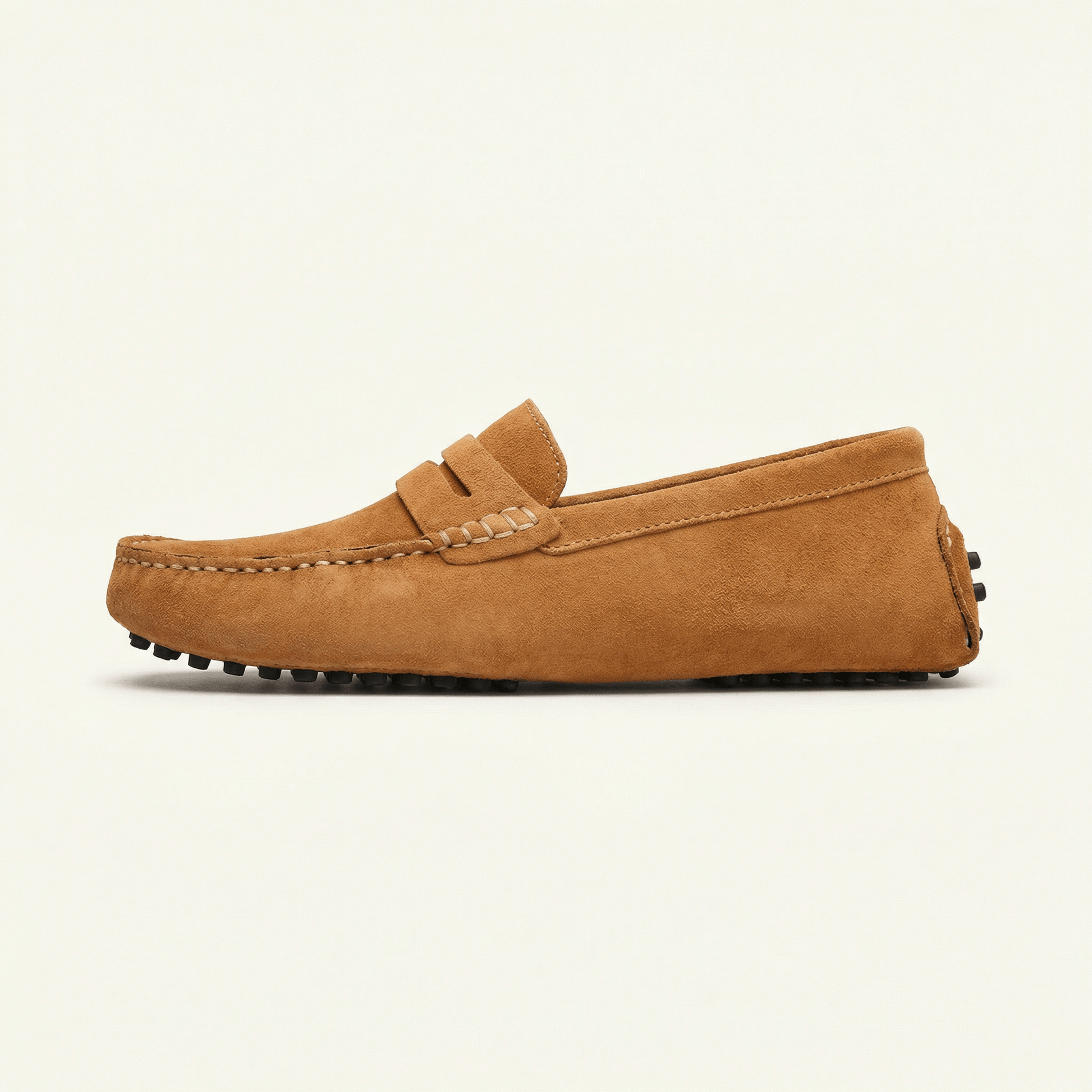 Mocassin Homme Souple en Cuir Suédé à Bande