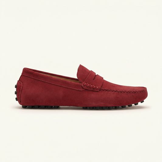 Mocassin Homme Souple en Cuir Suédé à Bande