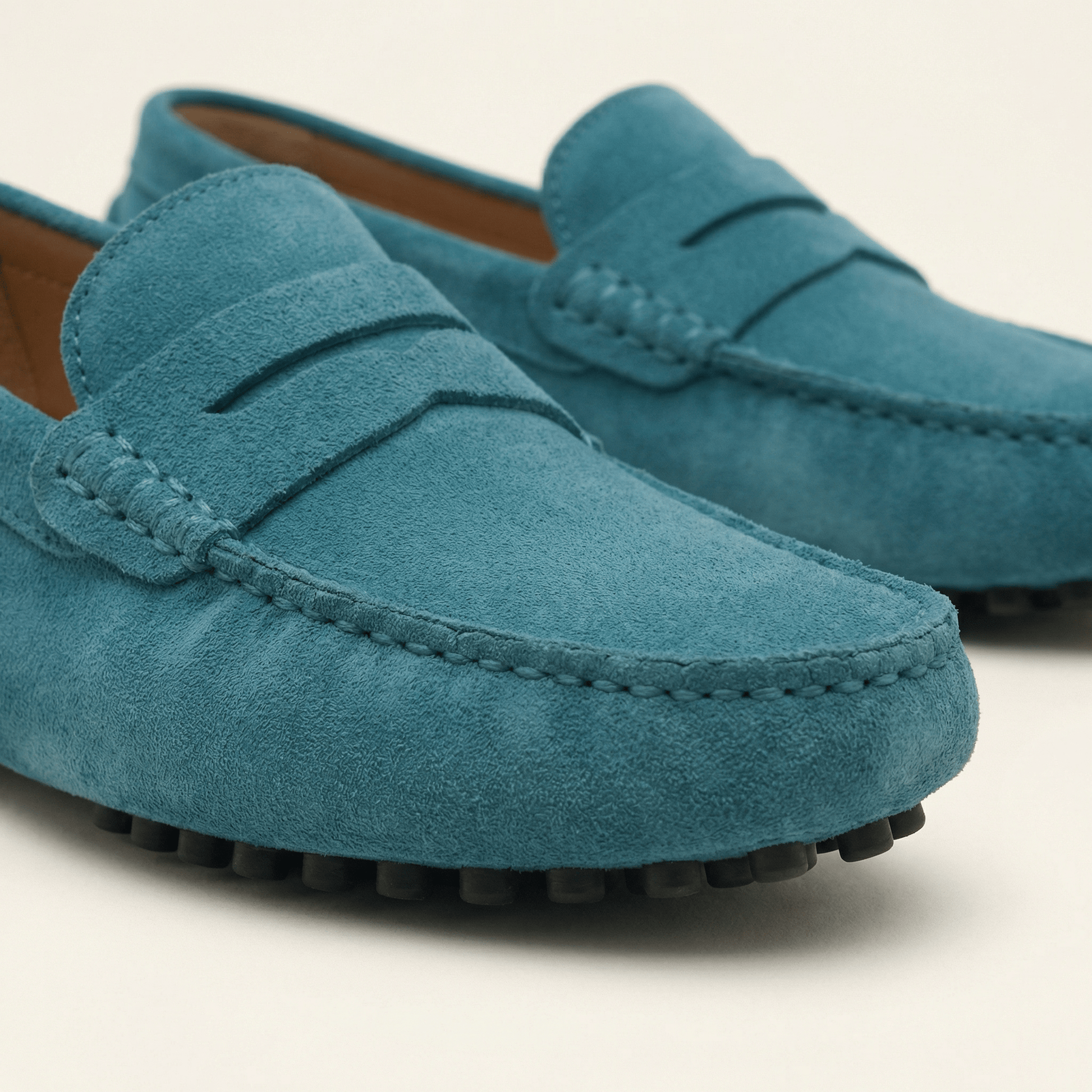 Mocassin Homme Souple en Cuir Suédé à Bande