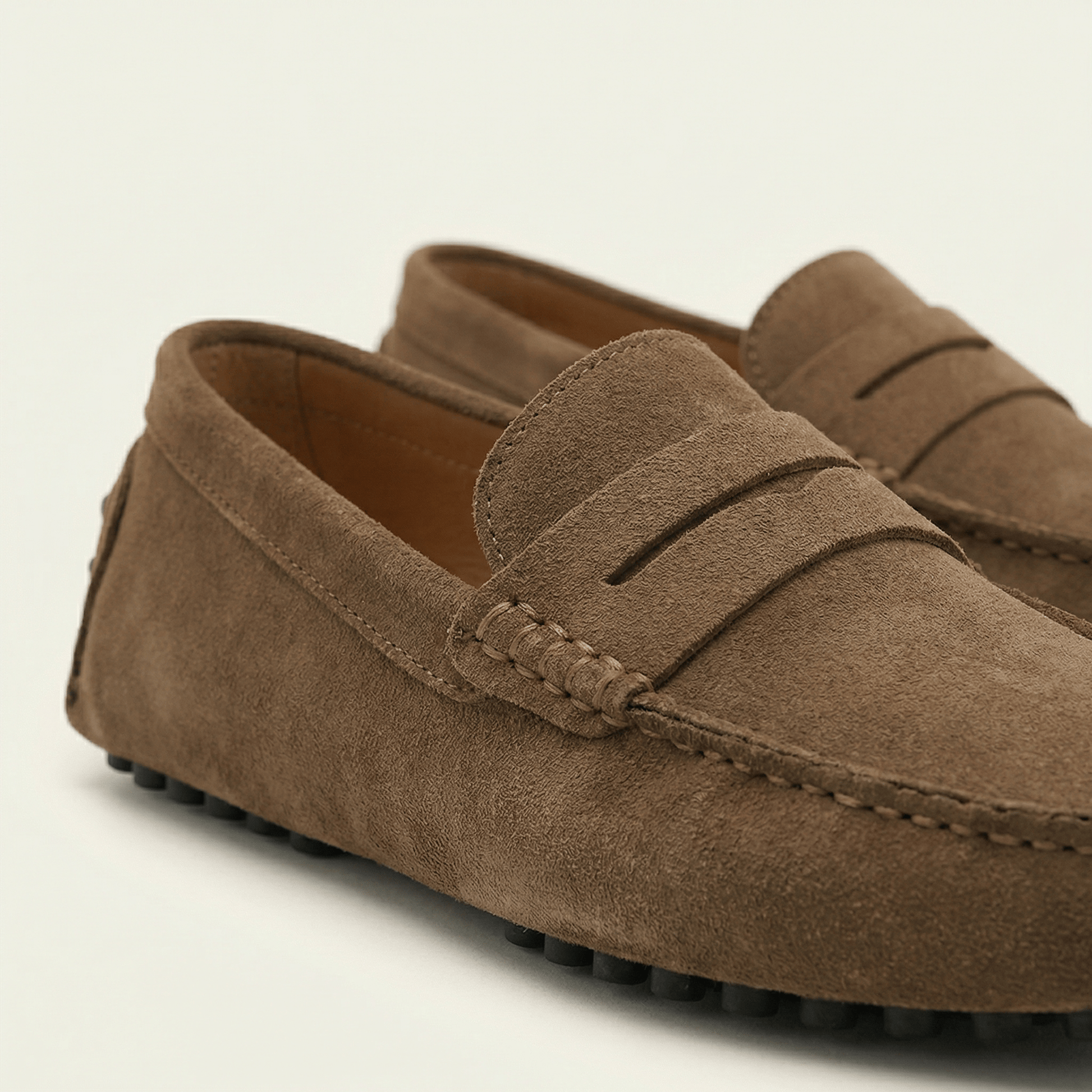 Mocassin Homme Souple en Cuir Suédé à Bande