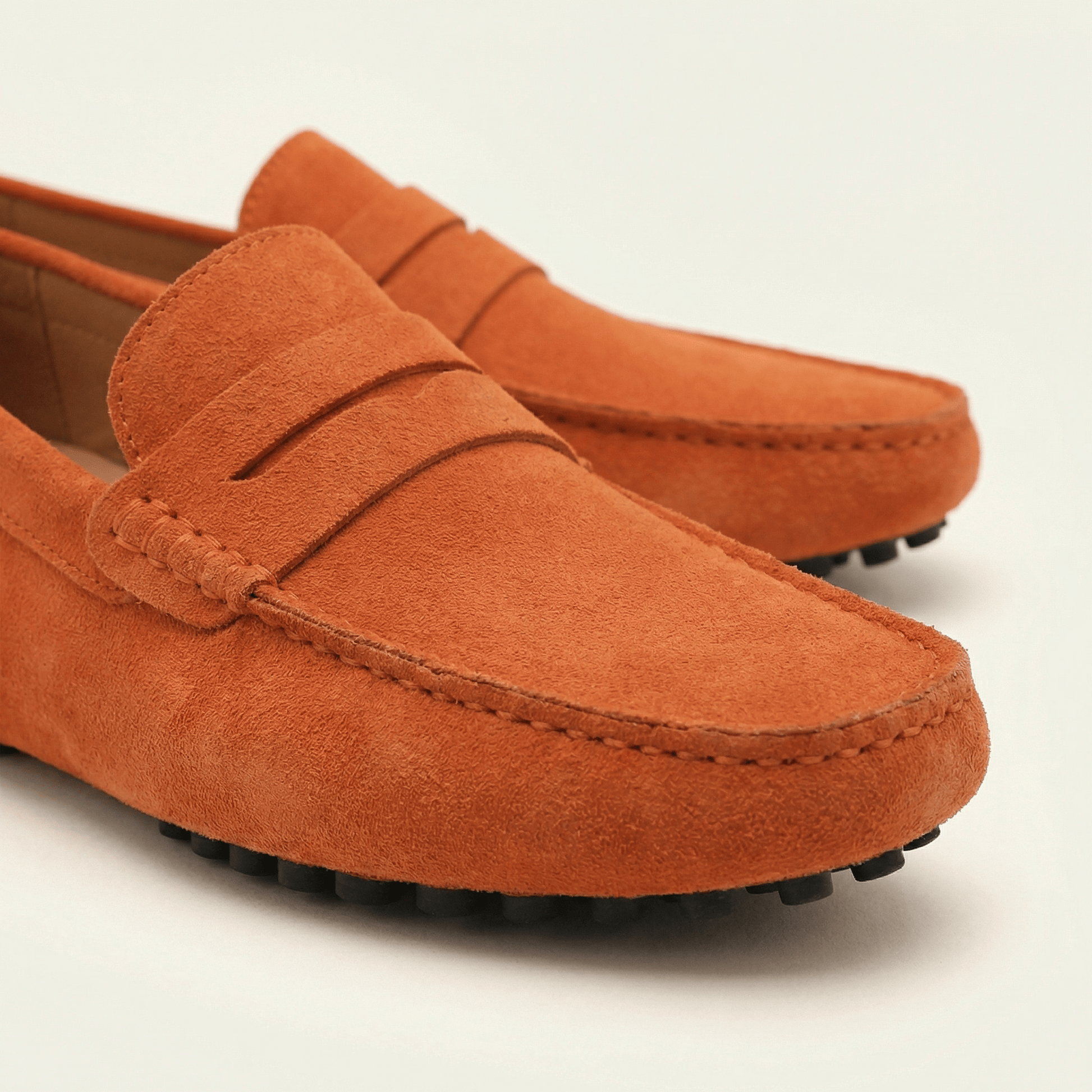 Mocassin Homme Souple en Cuir Suédé à Bande