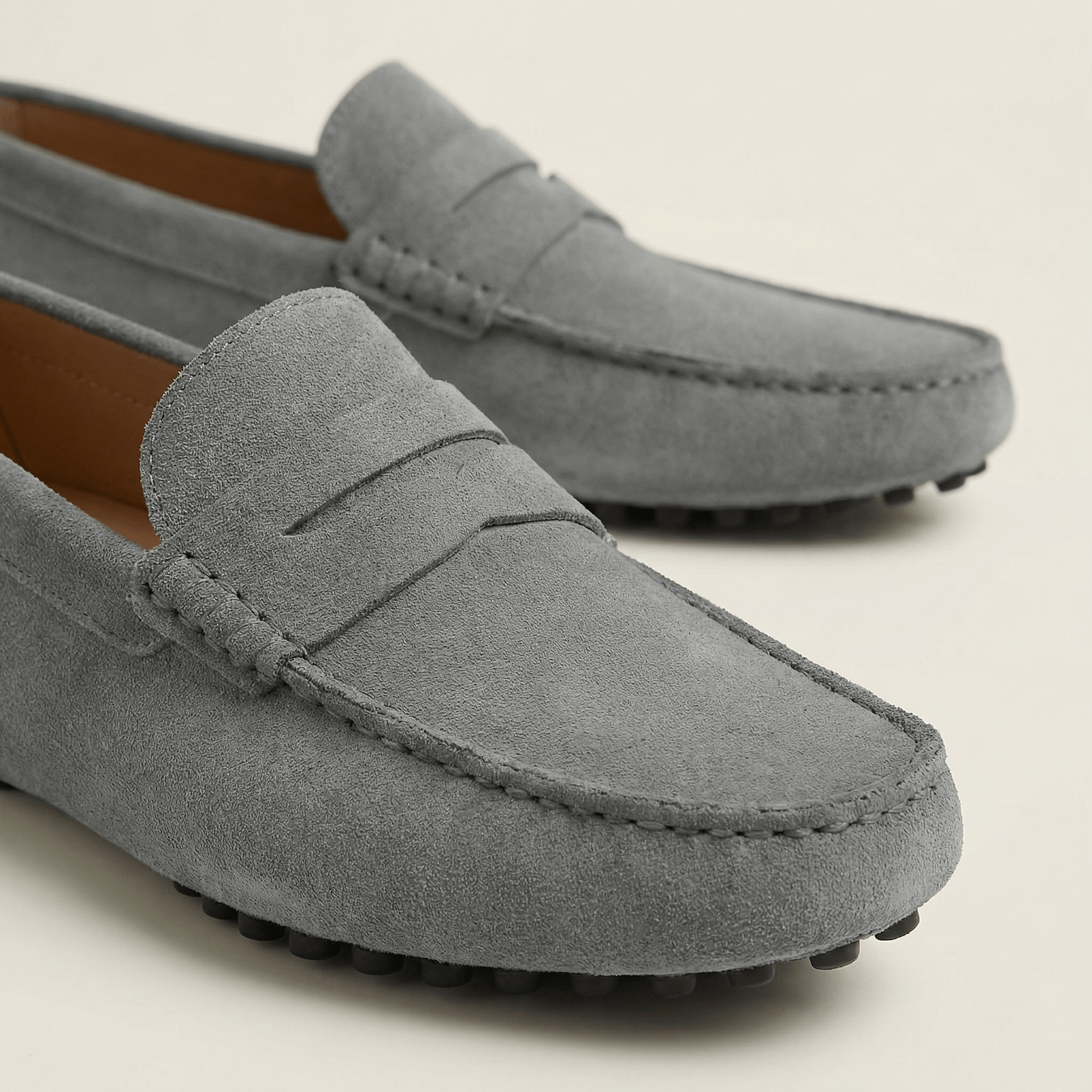 Mocassin Homme Souple en Cuir Suédé à Bande