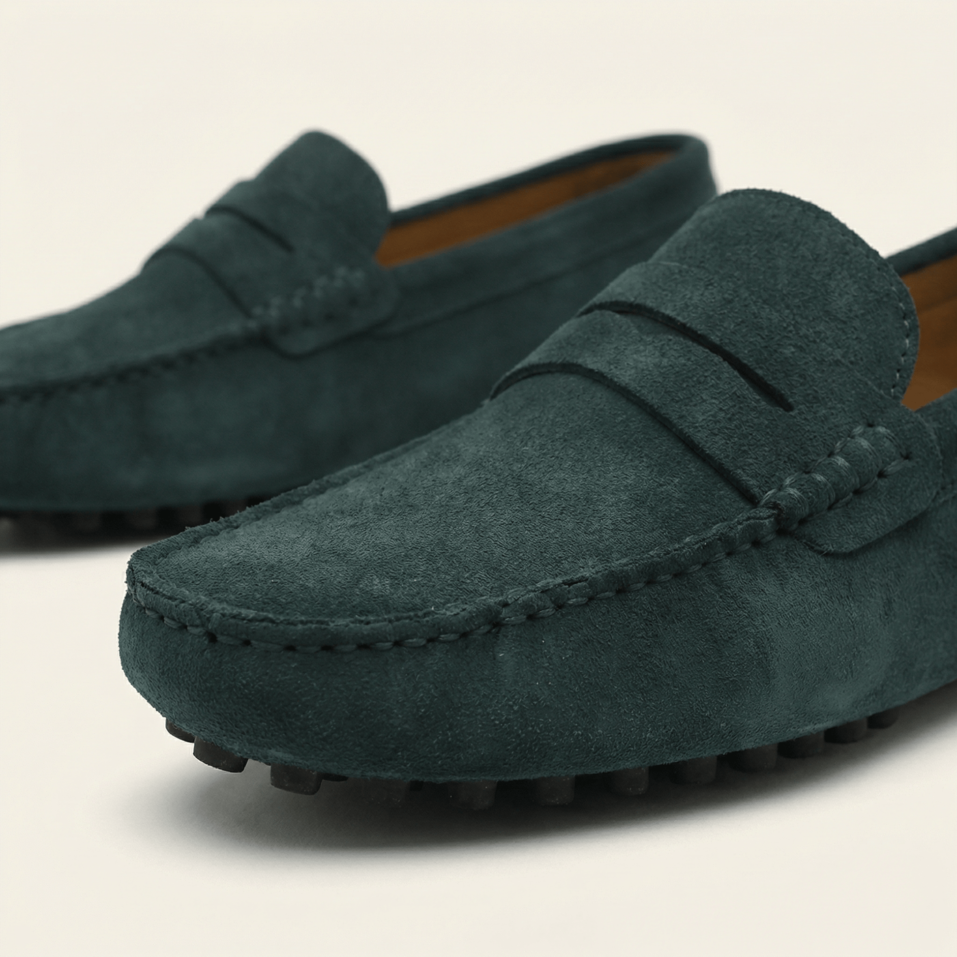 Mocassin Homme Souple en Cuir Suédé à Bande